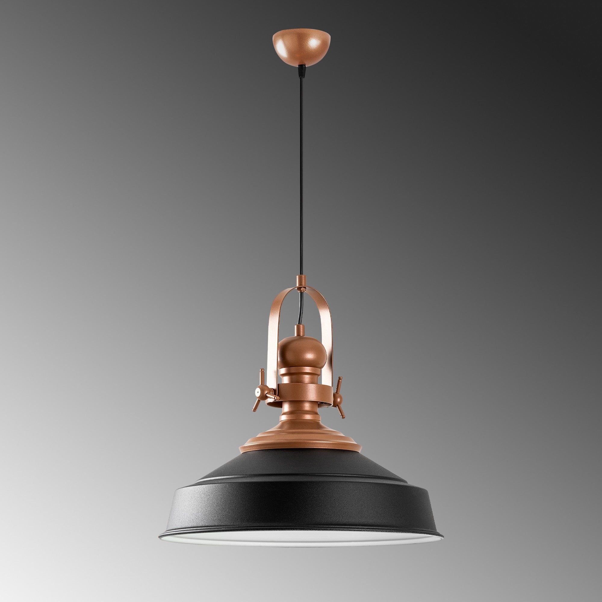 Candeeiro de Teto - 45-130 cm - Preto - Metal