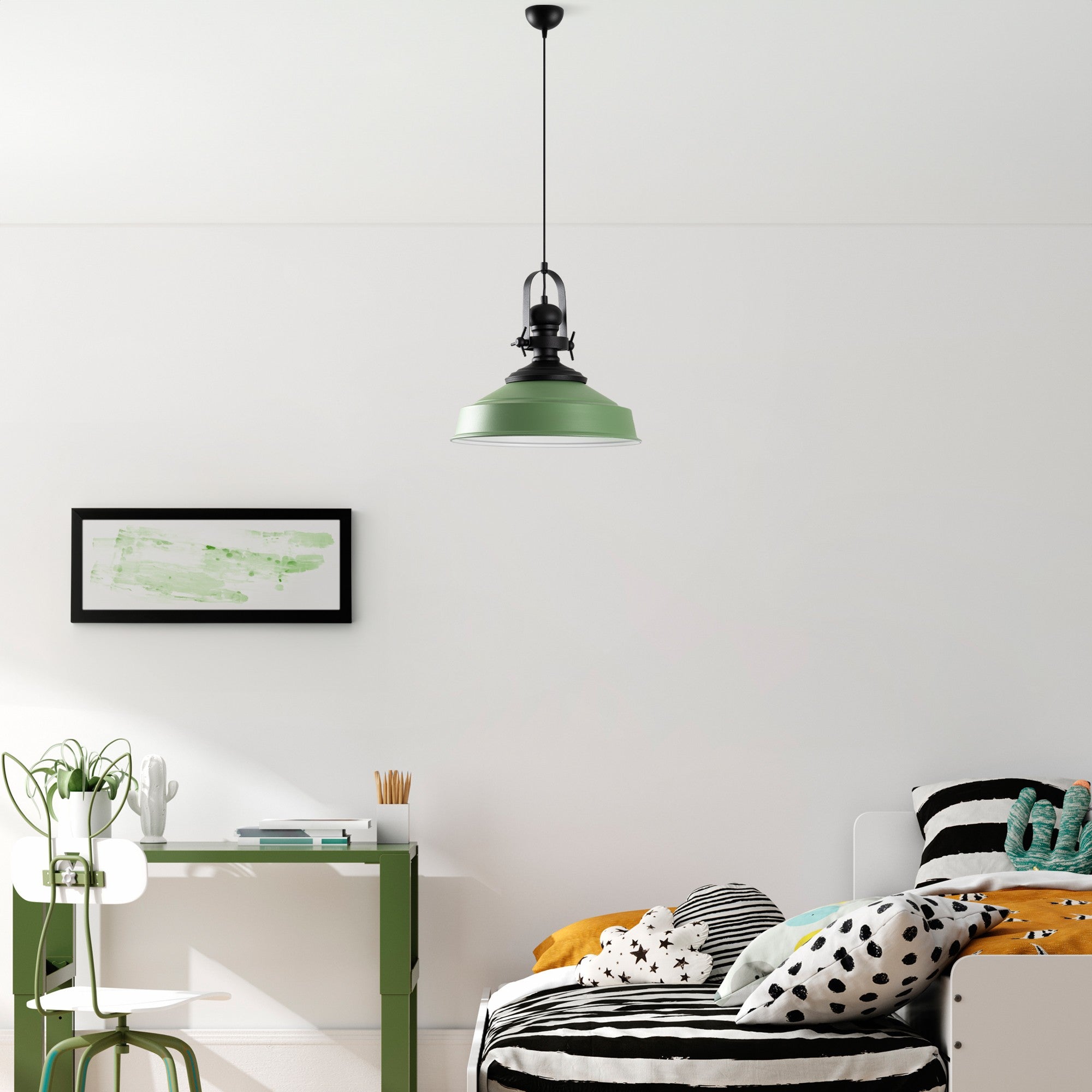 Candeeiro de Teto - 45-130 cm - Verde - Metal