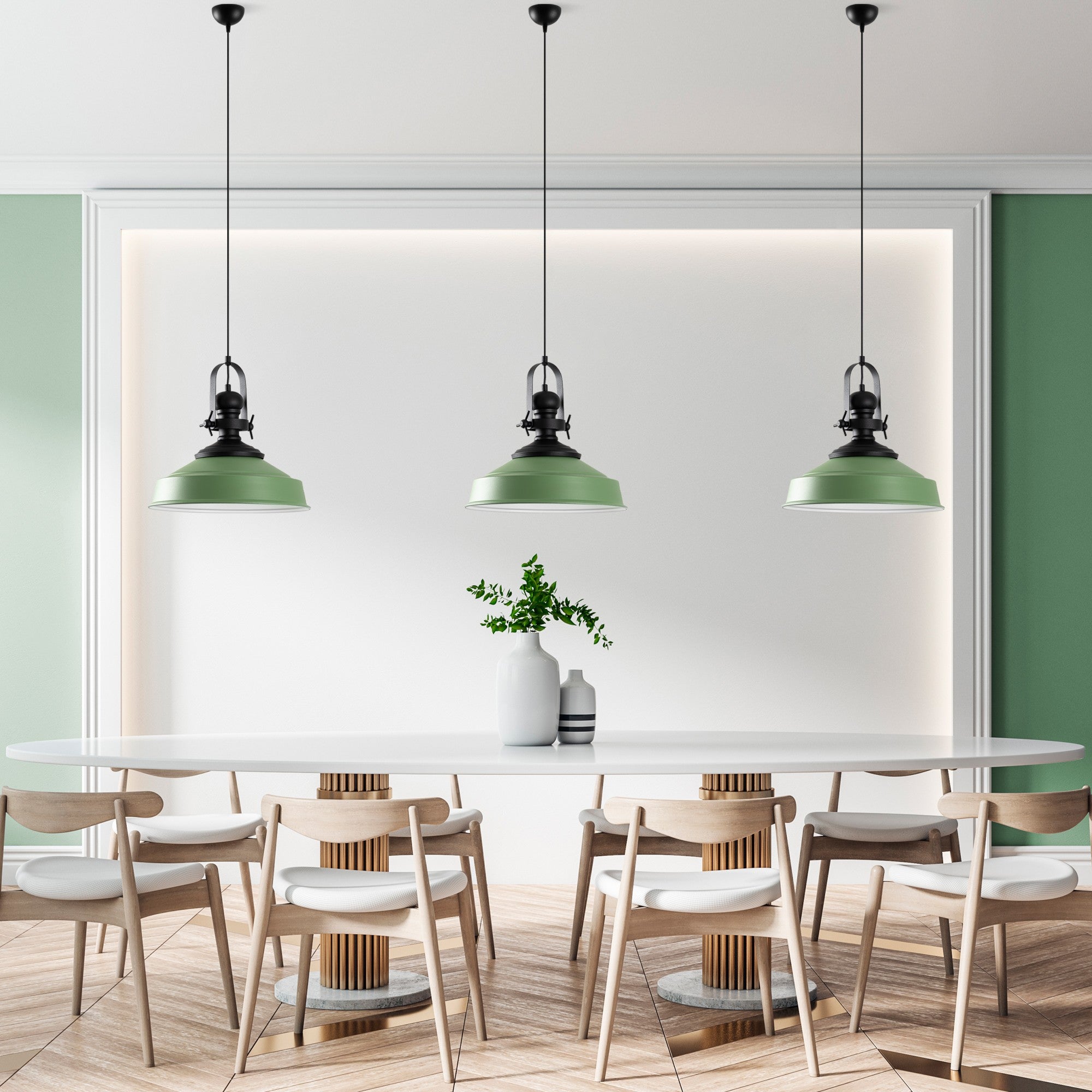 Candeeiro de Teto - 45-130 cm - Verde - Metal