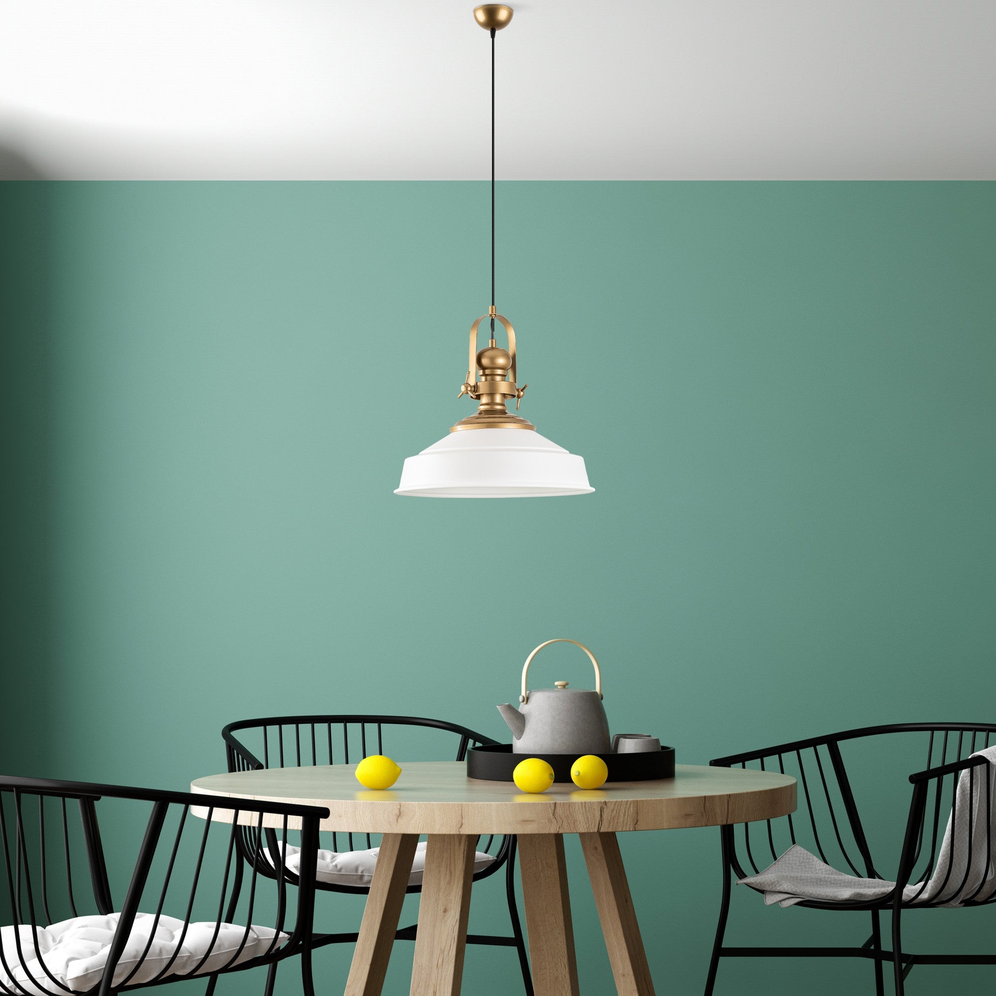 Candeeiro de Teto – 41 cm – Branco – Metal