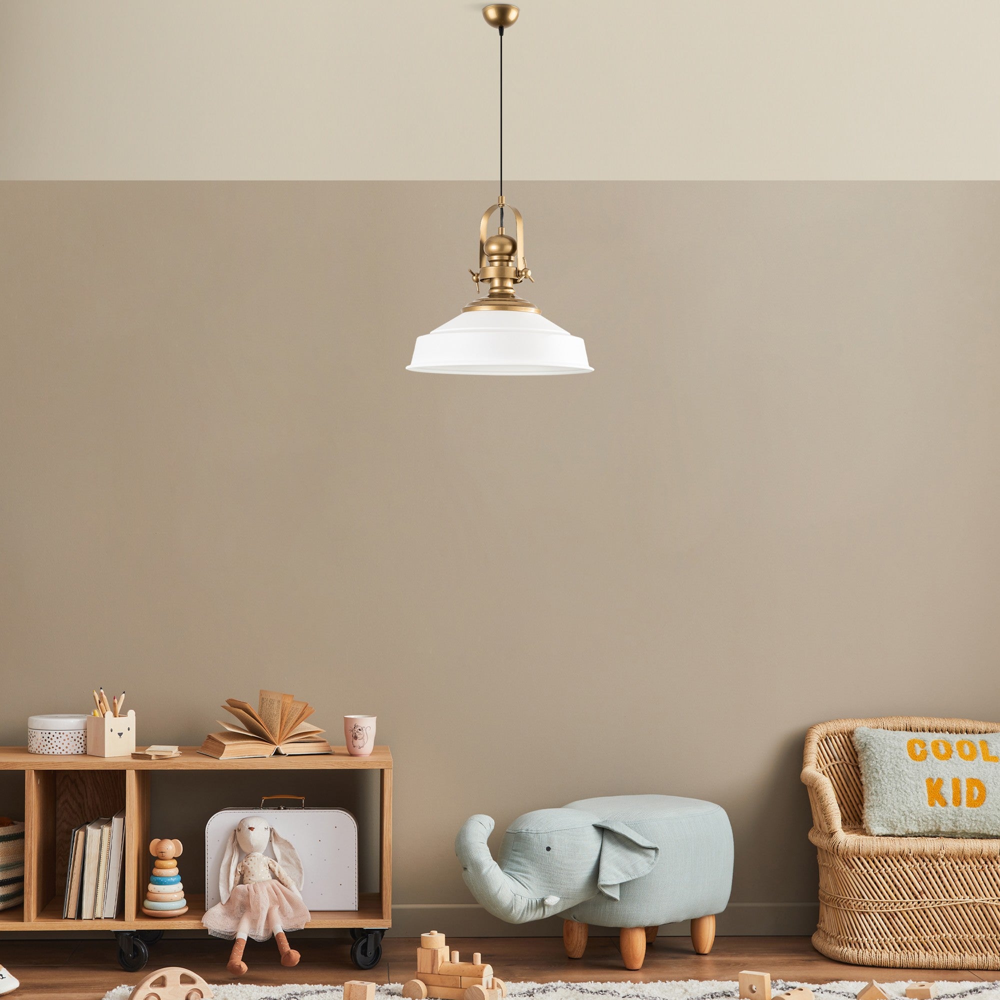 Candeeiro de Teto – 41 cm – Branco – Metal