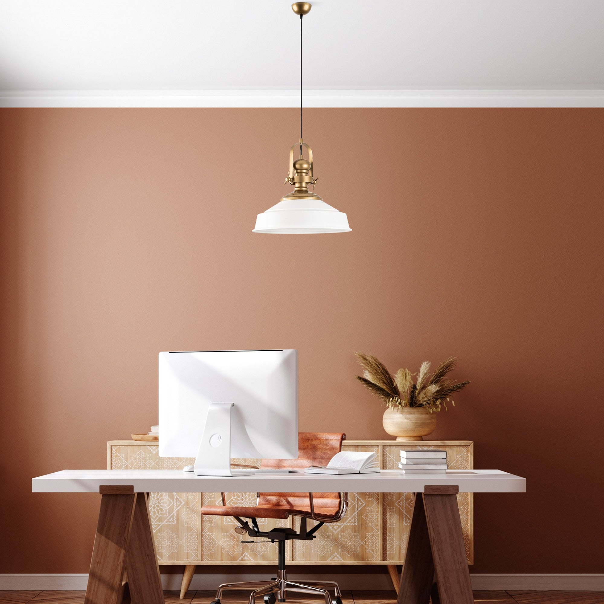 Candeeiro de Teto – 41 cm – Branco – Metal