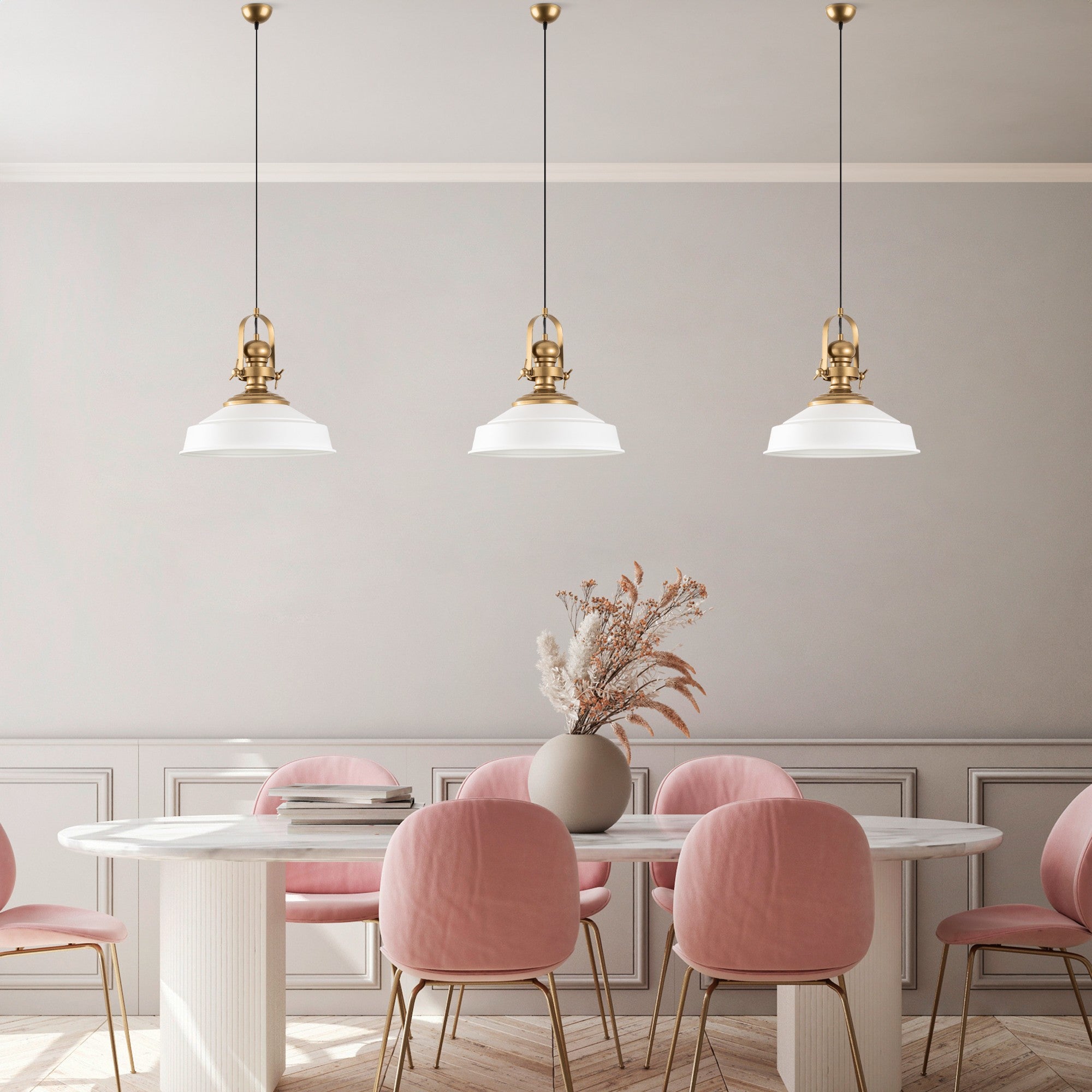 Candeeiro de Teto – 41 cm – Branco – Metal