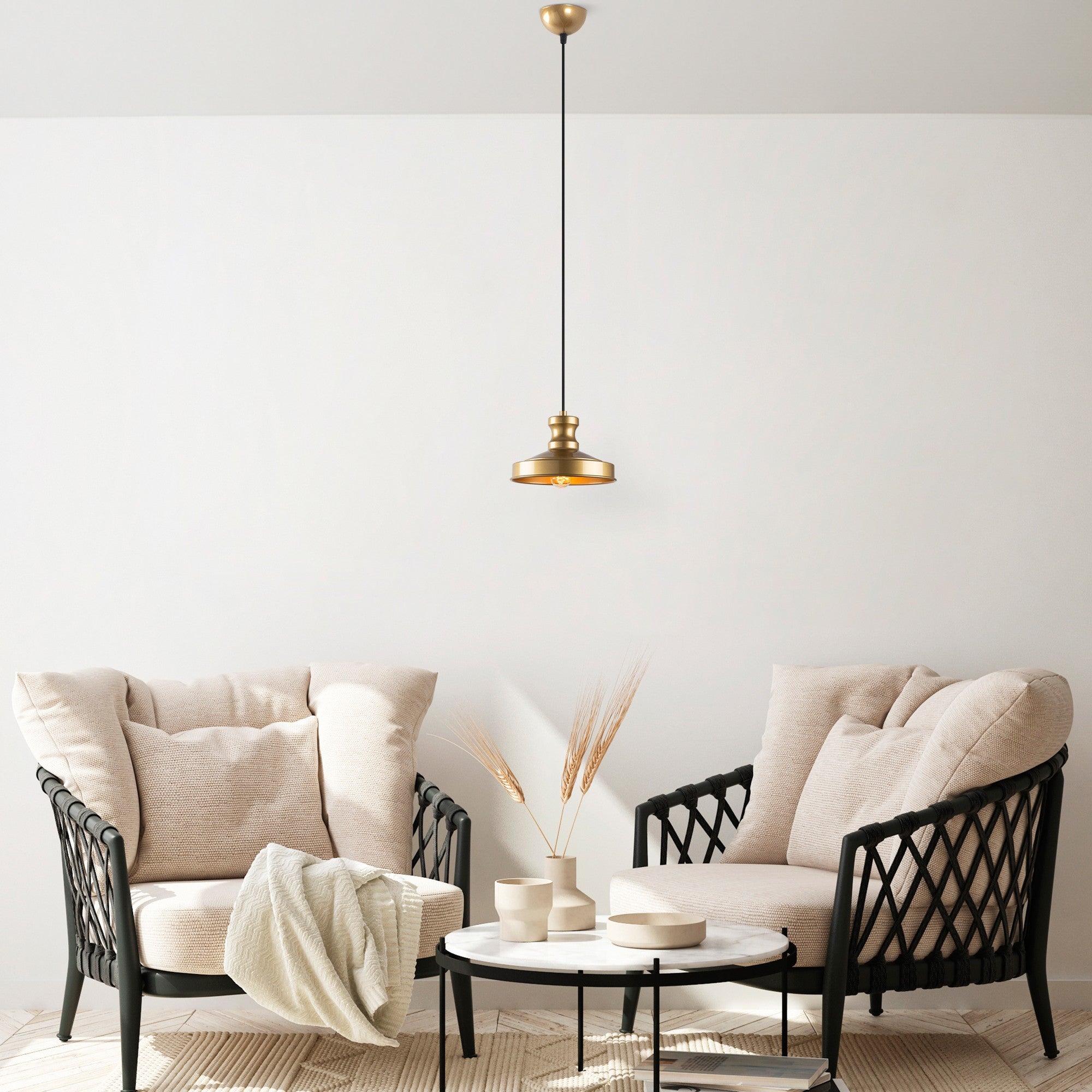 Candeeiro de Teto – 22 cm – Dourado – Metálico