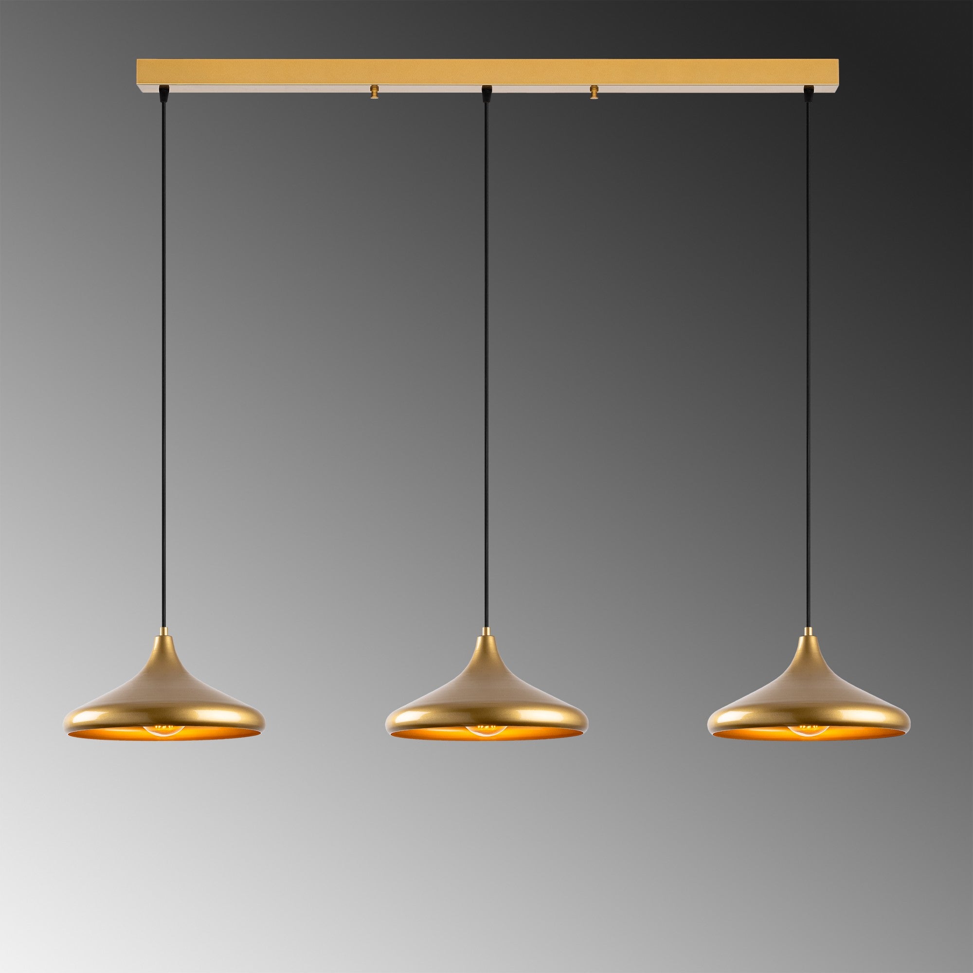 Candeeiro de Teto – 145 x 35 x 116 cm – Dourado – Metal