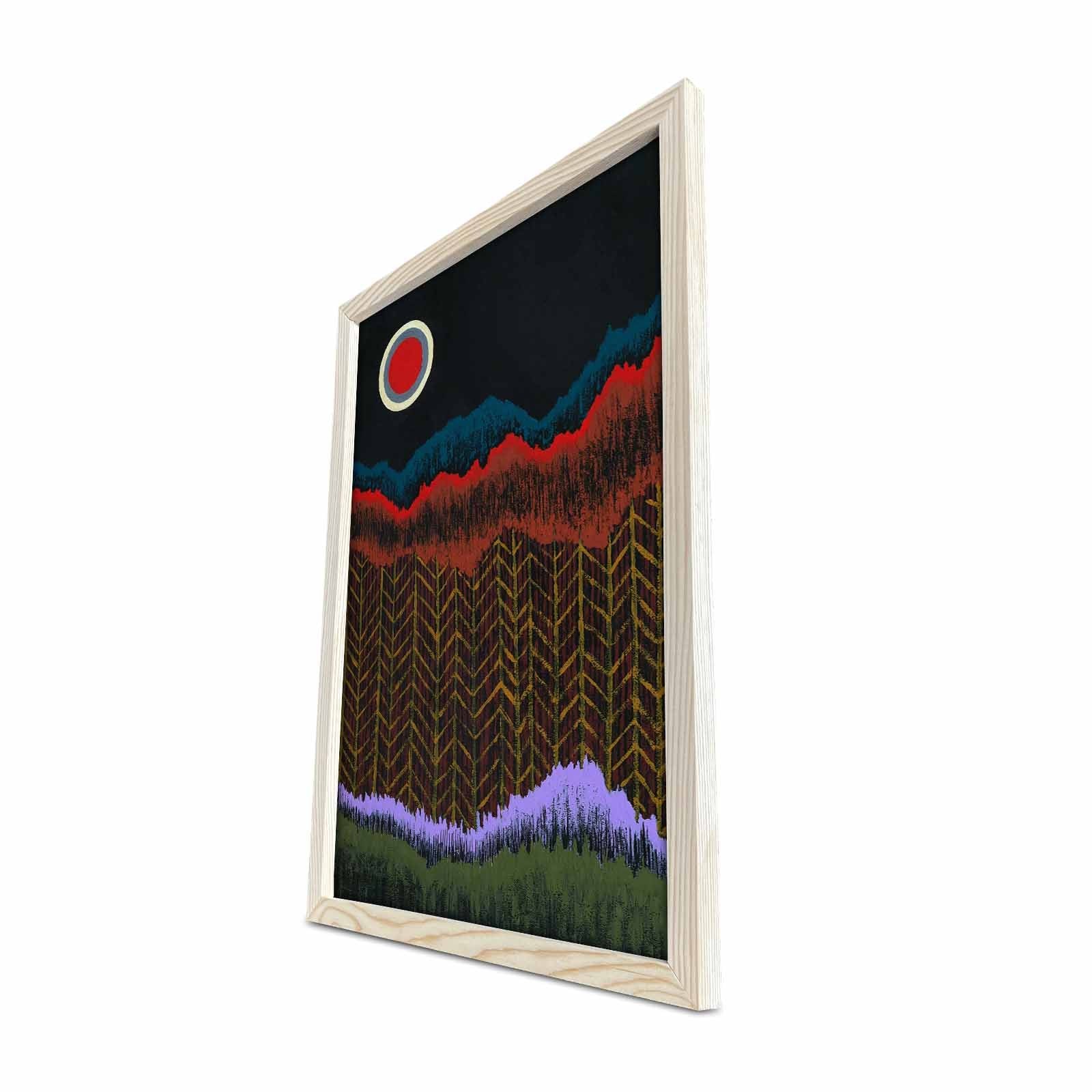 KCT-003 Quadro Decorativo em MDF (3 mm) com Moldura de Madeira, Multicolorido, 38 x 53 cm