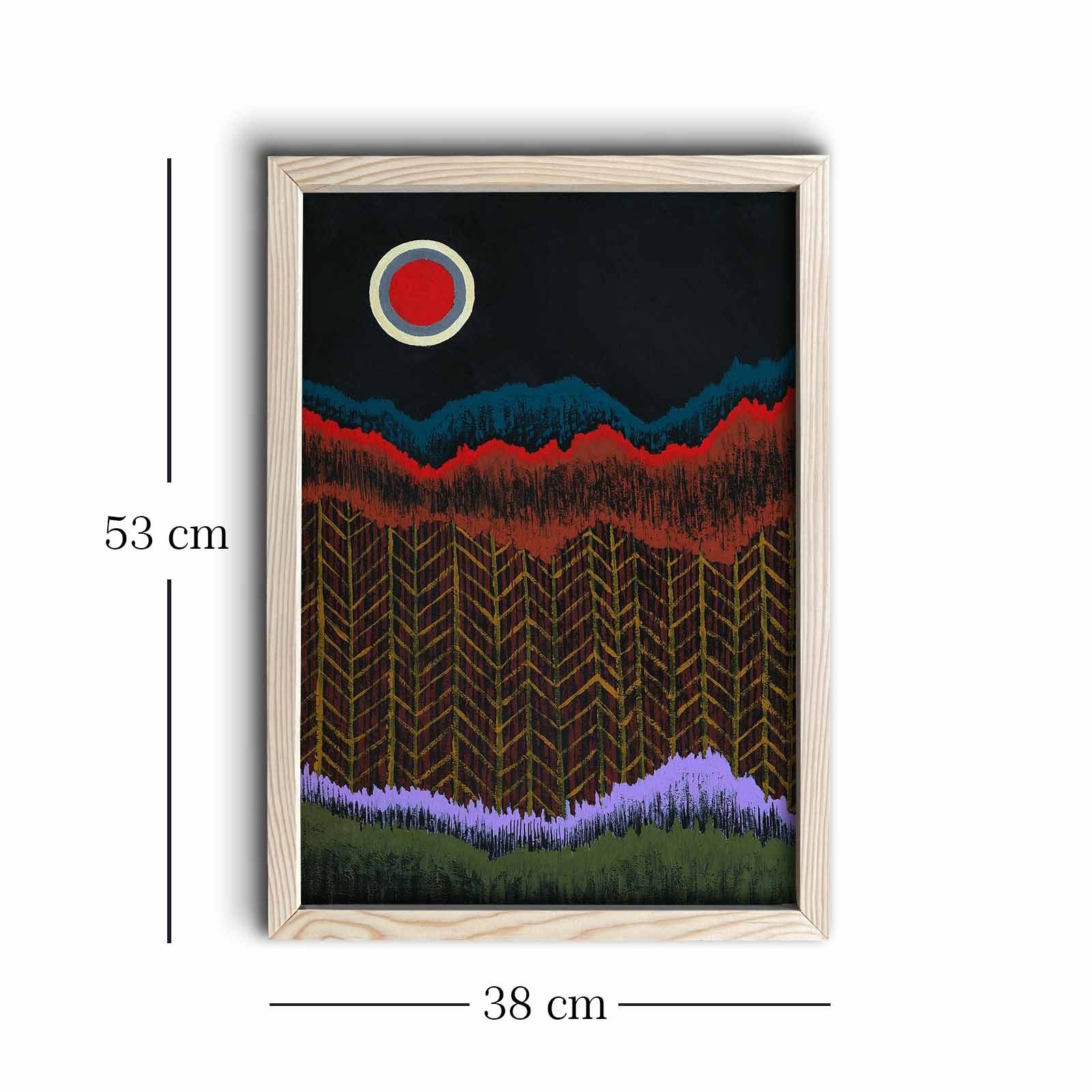 KCT-003 Quadro Decorativo em MDF (3 mm) com Moldura de Madeira, Multicolorido, 38 x 53 cm