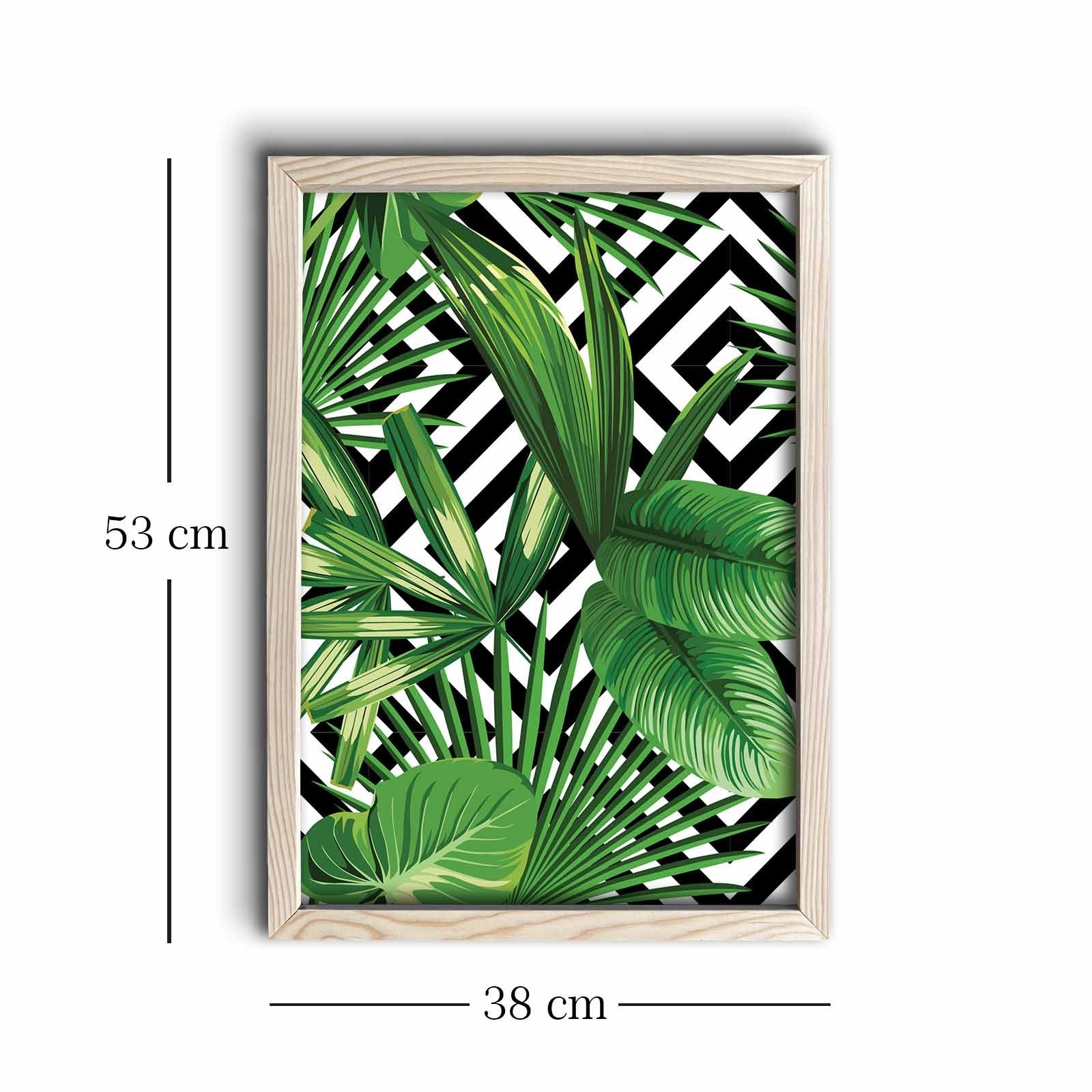 Quadro Decorativo em MDF com Moldura de Madeira, Multicor, 38 x 53 cm – KCT-004