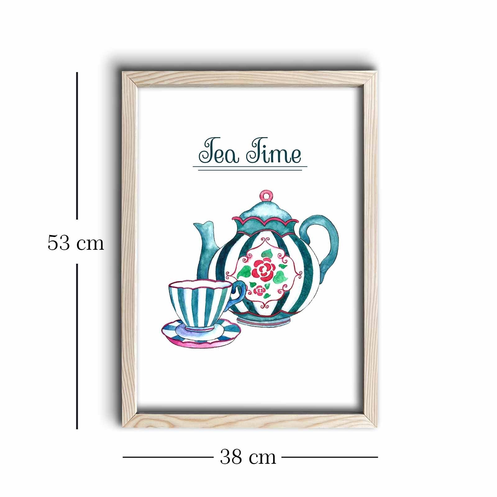 Quadro Decorativo em MDF (3 mm) com Moldura de Madeira, Multicolor, 38 x 53 cm — KCT-005