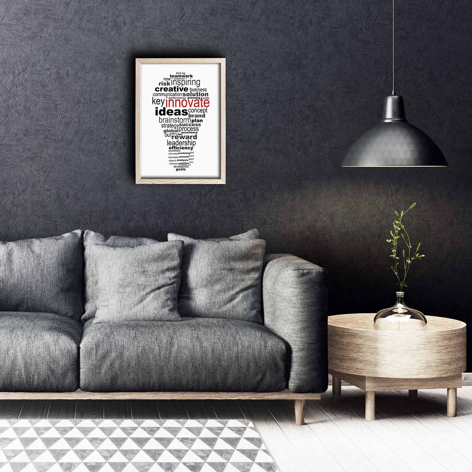 KCT-007 Quadro Decorativo em MDF com Moldura de Madeira, Multicolorido, 38 x 53 cm