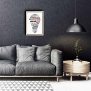 KCT-007 Quadro Decorativo em MDF com Moldura de Madeira, Multicolorido, 38 x 53 cm