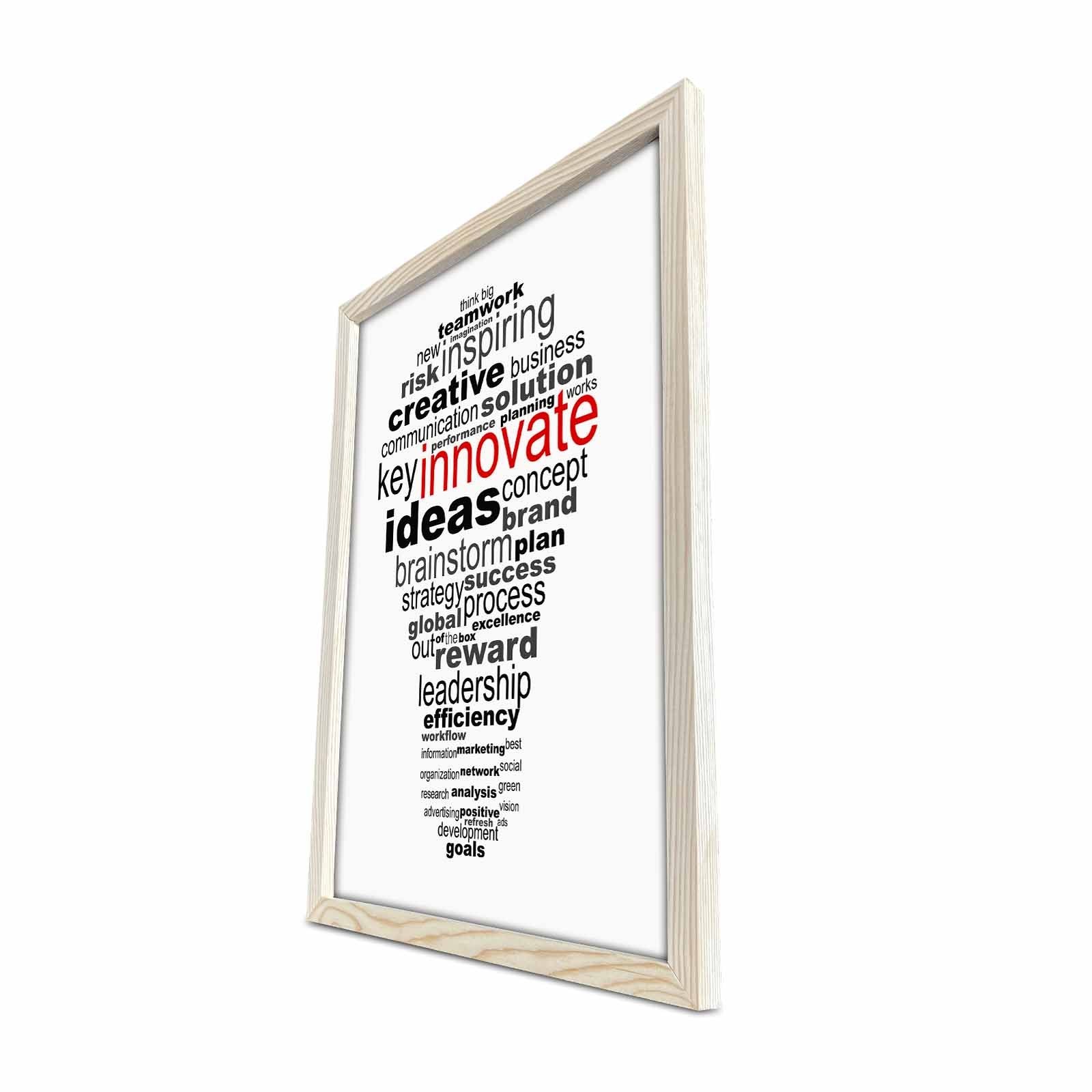 KCT-007 Quadro Decorativo em MDF com Moldura de Madeira, Multicolorido, 38 x 53 cm