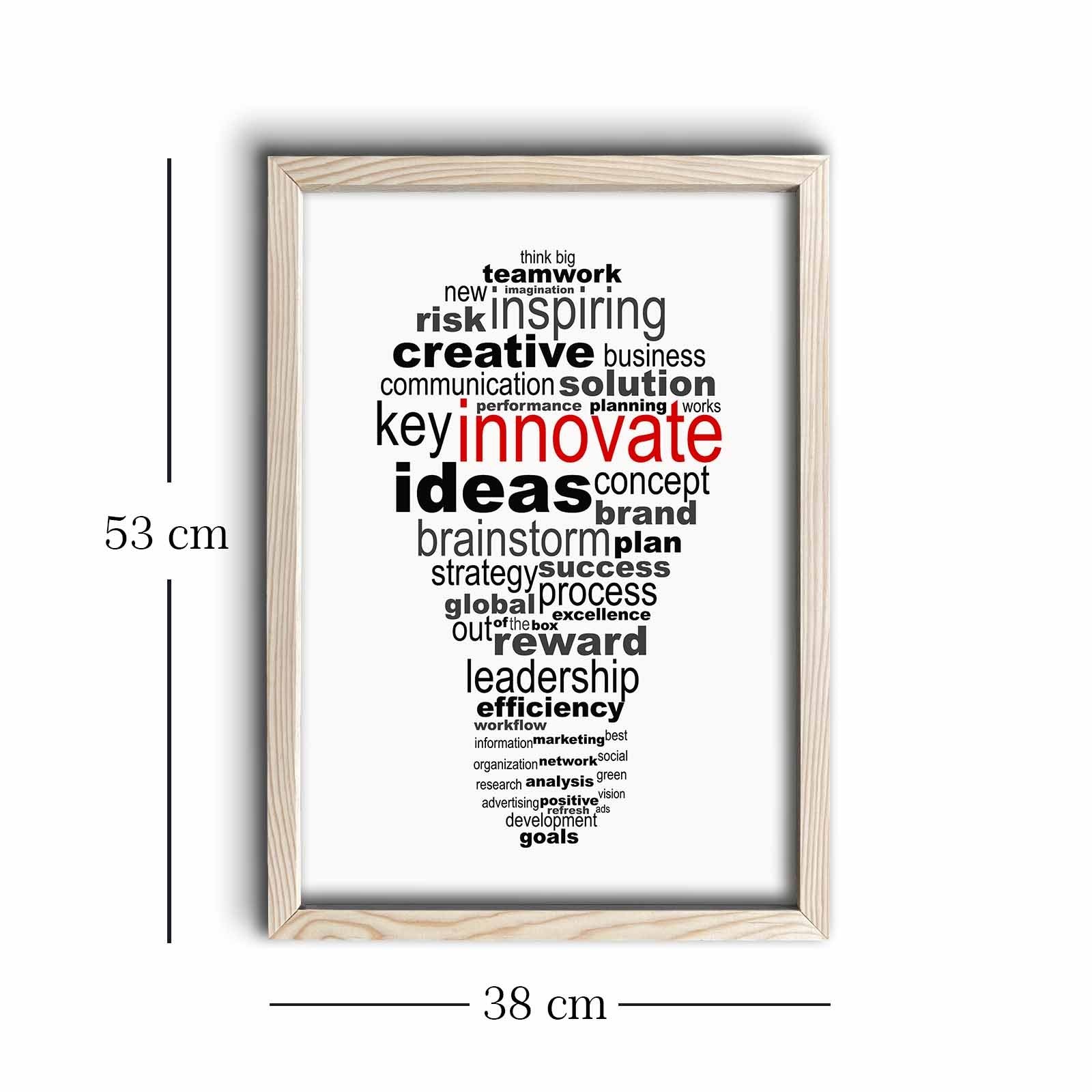 KCT-007 Quadro Decorativo em MDF com Moldura de Madeira, Multicolorido, 38 x 53 cm