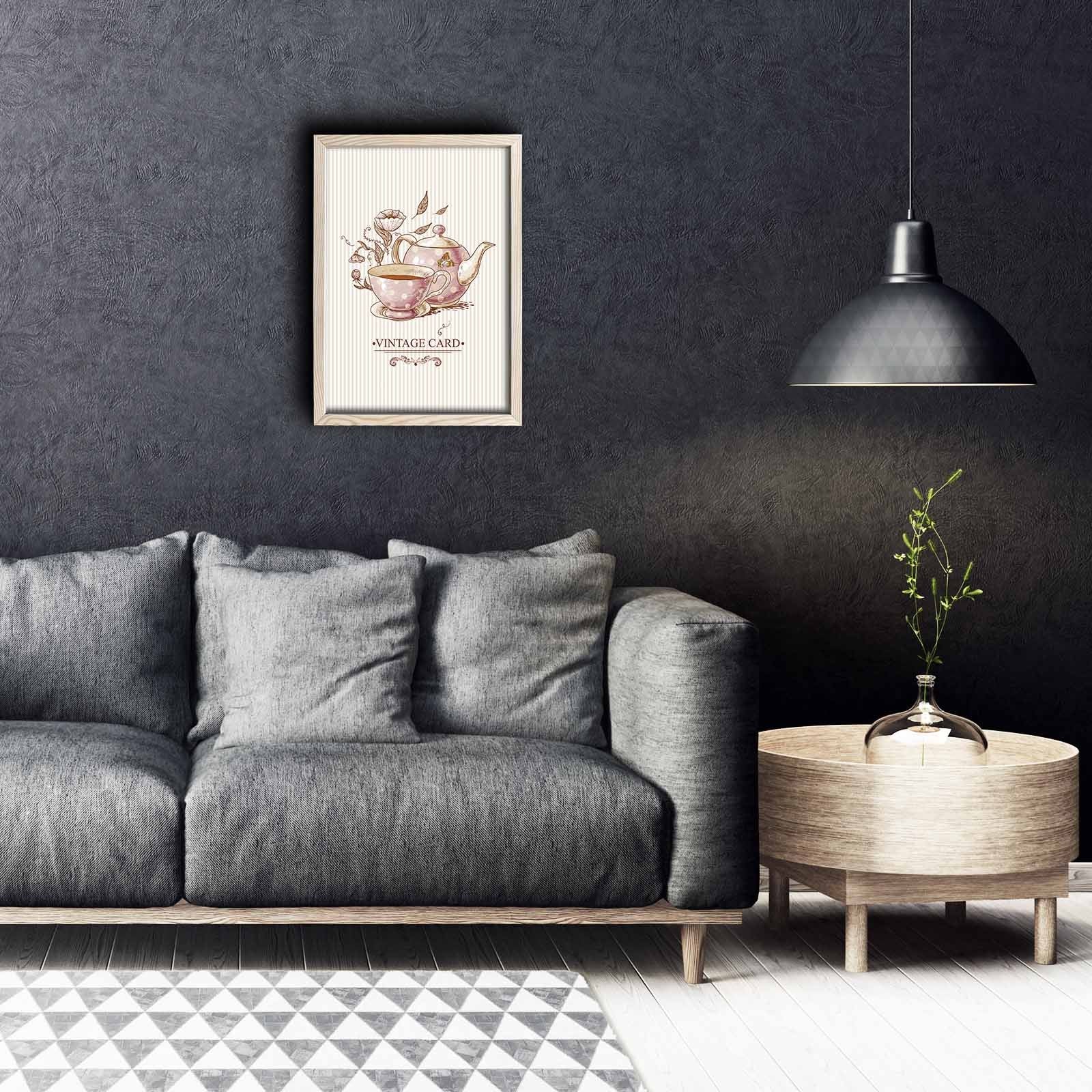 Quadro Decorativo em MDF 3 mm com Moldura de Madeira, Multicolor, 38 x 53 cm (KCT-009)