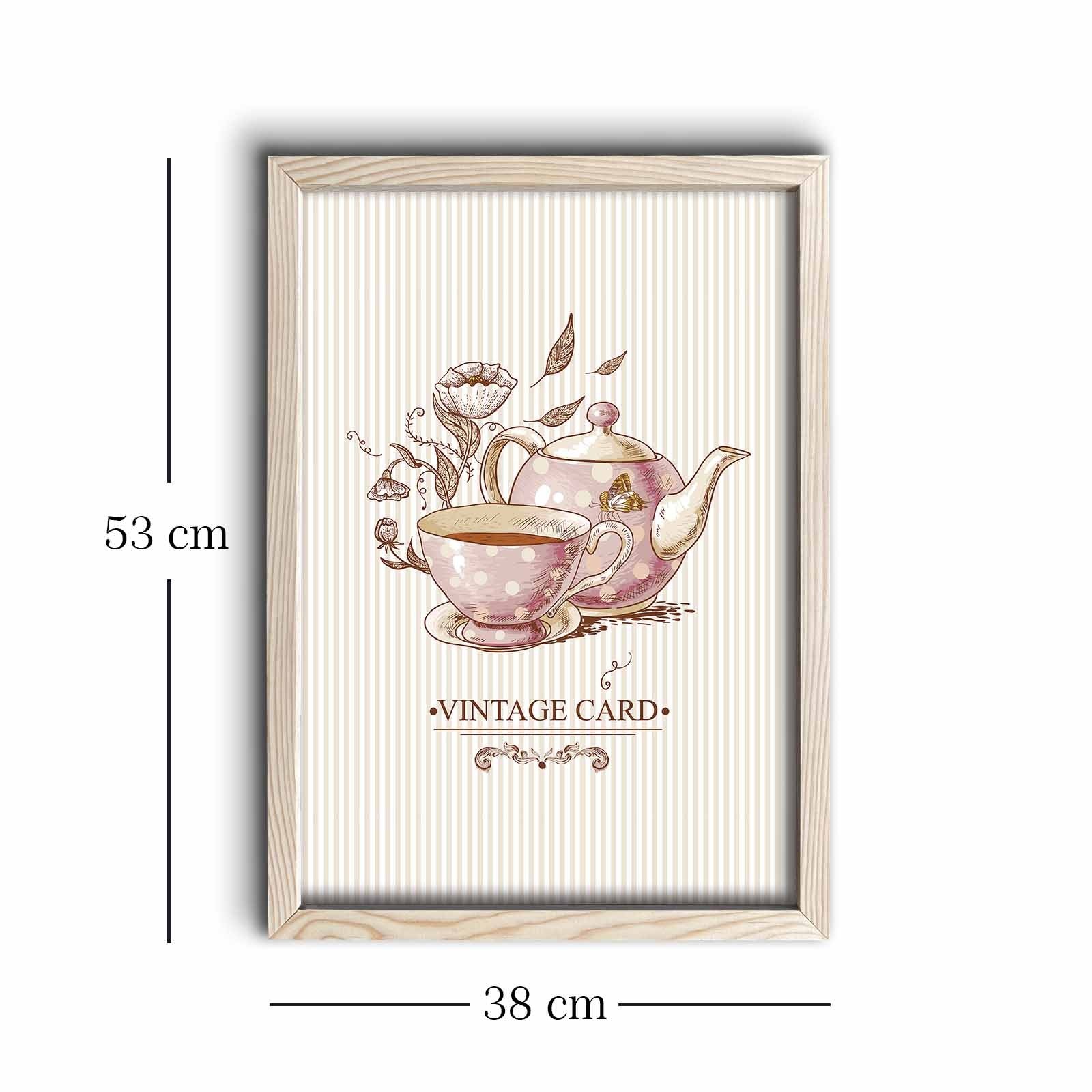 Quadro Decorativo em MDF 3 mm com Moldura de Madeira, Multicolor, 38 x 53 cm (KCT-009)