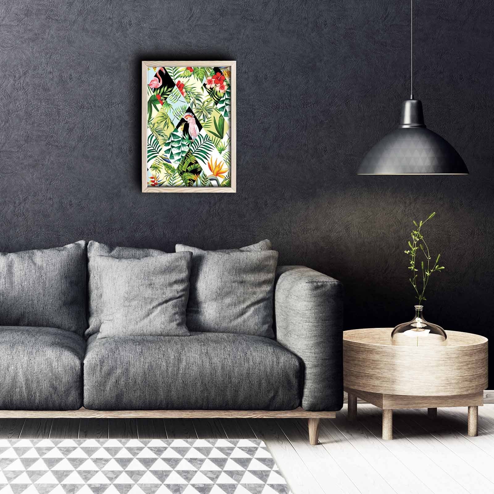 Quadro Decorativo em MDF (3 mm) com Moldura de Madeira 38x53 cm - Multicolor | KCT-010 (585DZL1110)