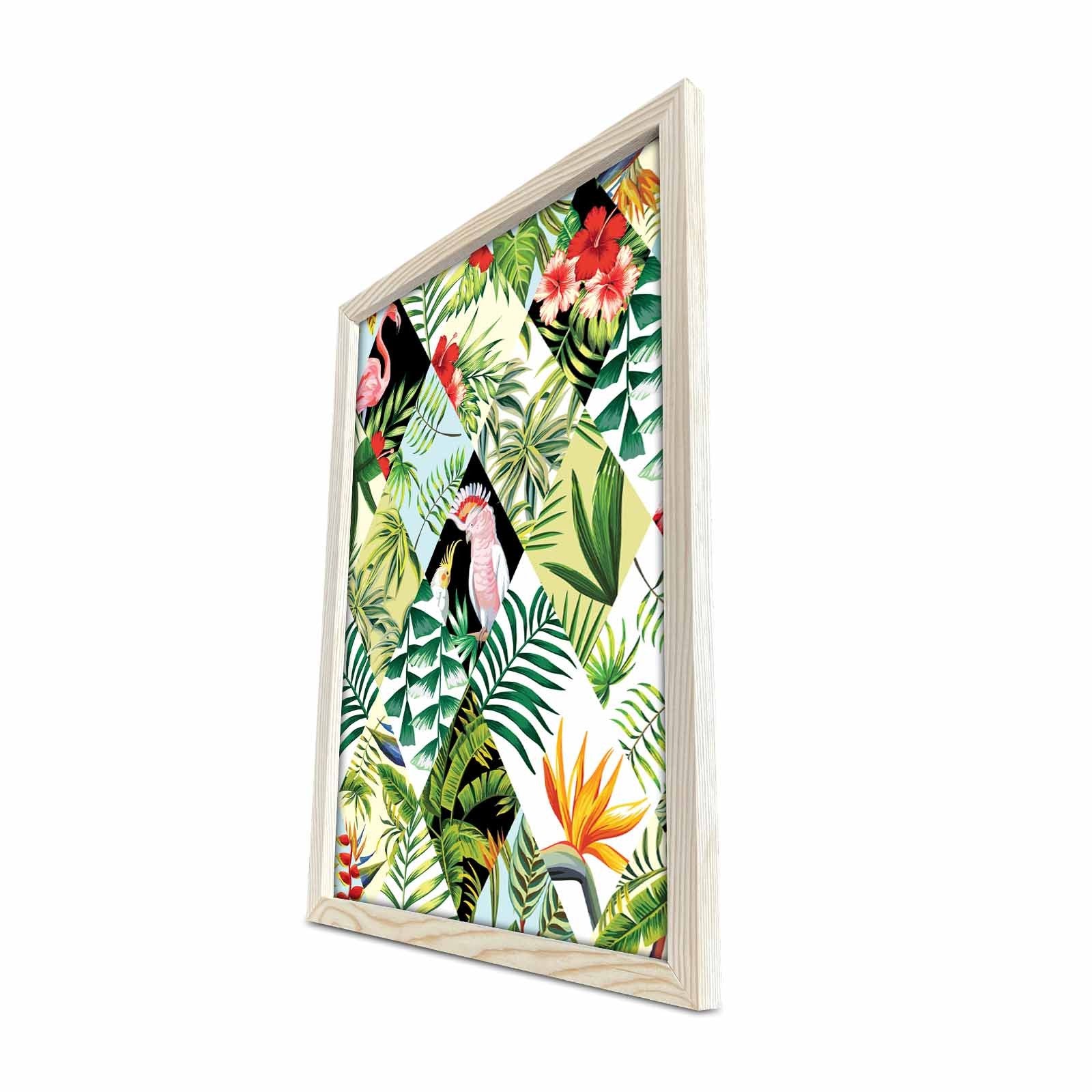 Quadro Decorativo em MDF (3 mm) com Moldura de Madeira 38x53 cm - Multicolor | KCT-010 (585DZL1110)