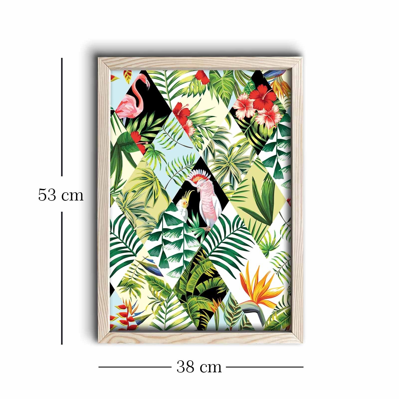 Quadro Decorativo em MDF (3 mm) com Moldura de Madeira 38x53 cm - Multicolor | KCT-010 (585DZL1110)