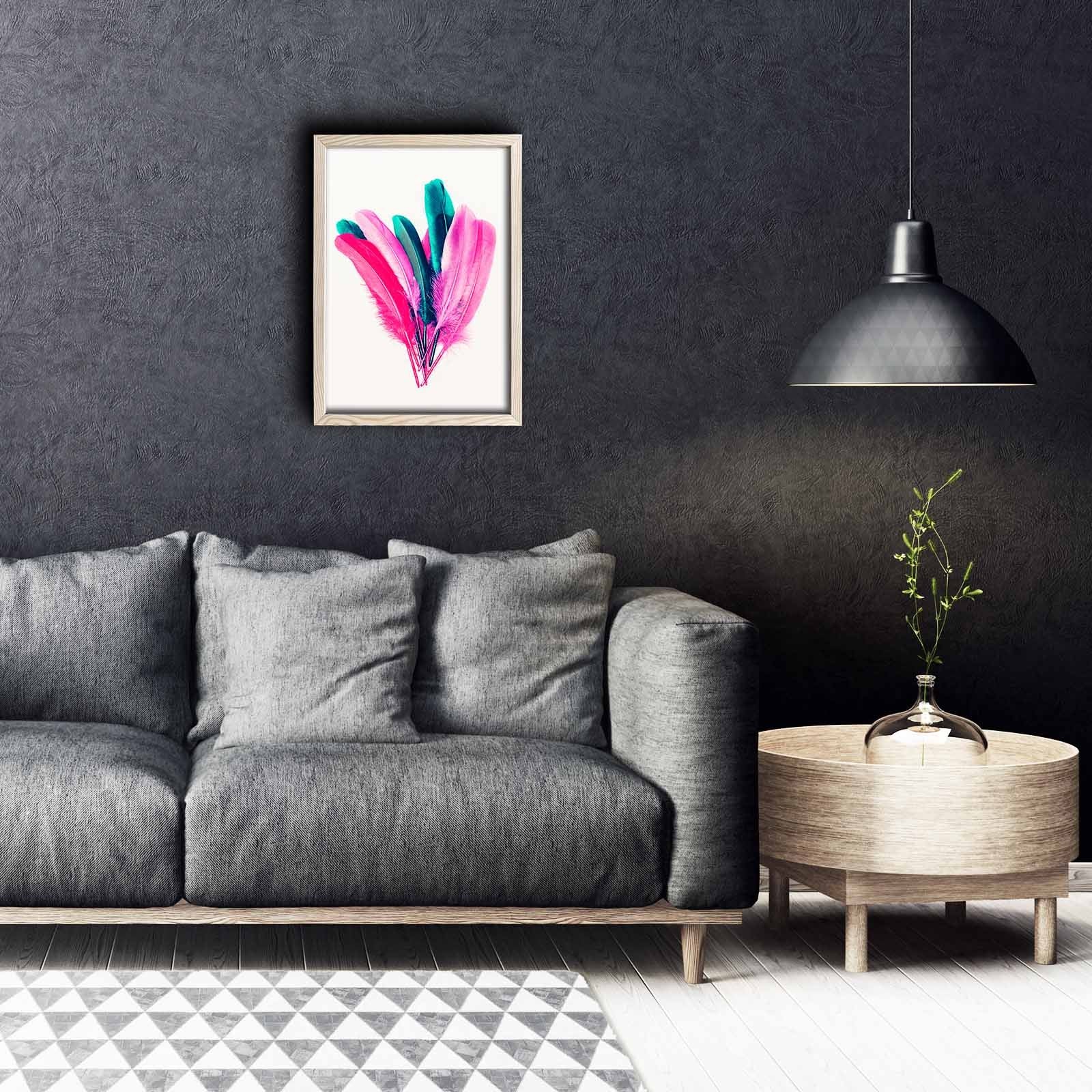 Quadro Decorativo em MDF com Moldura de Madeira, Multicolor, 38 x 53 cm (KCT-011)