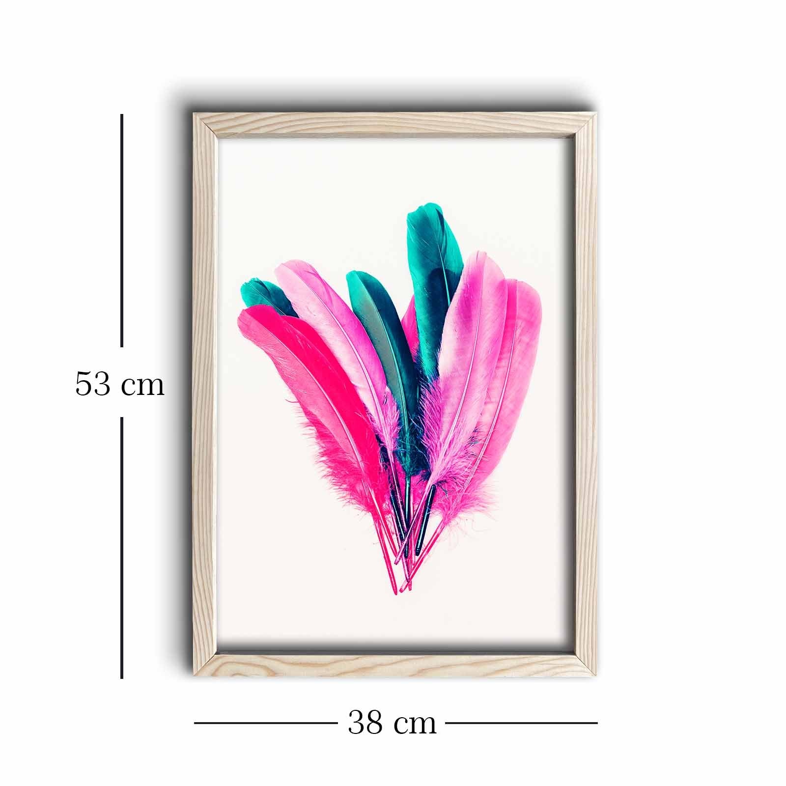 Quadro Decorativo em MDF com Moldura de Madeira, Multicolor, 38 x 53 cm (KCT-011)