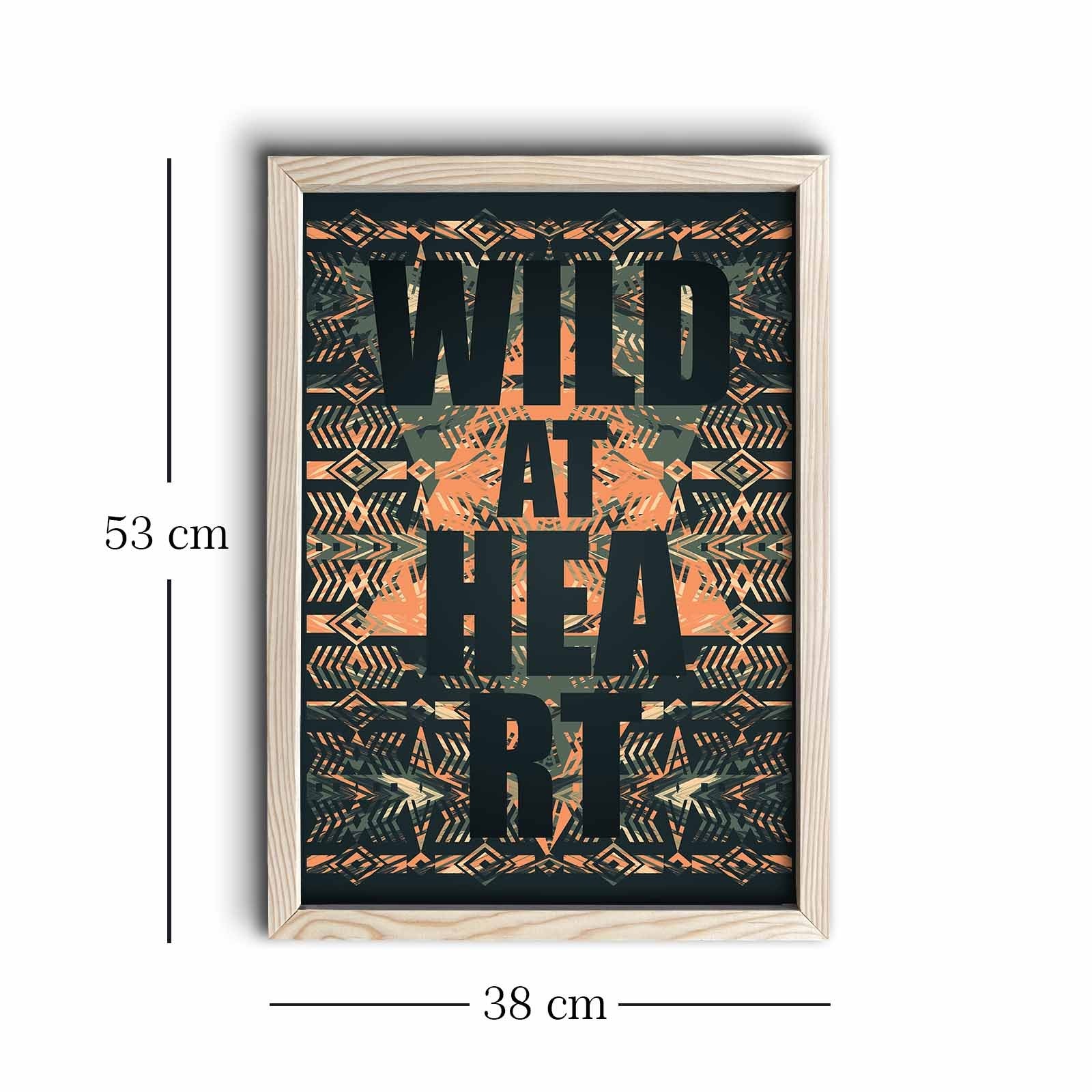 Quadro Decorativo MDF 3 mm com Moldura de Madeira, Multicolor, 38 x 53 cm (KCT-013)