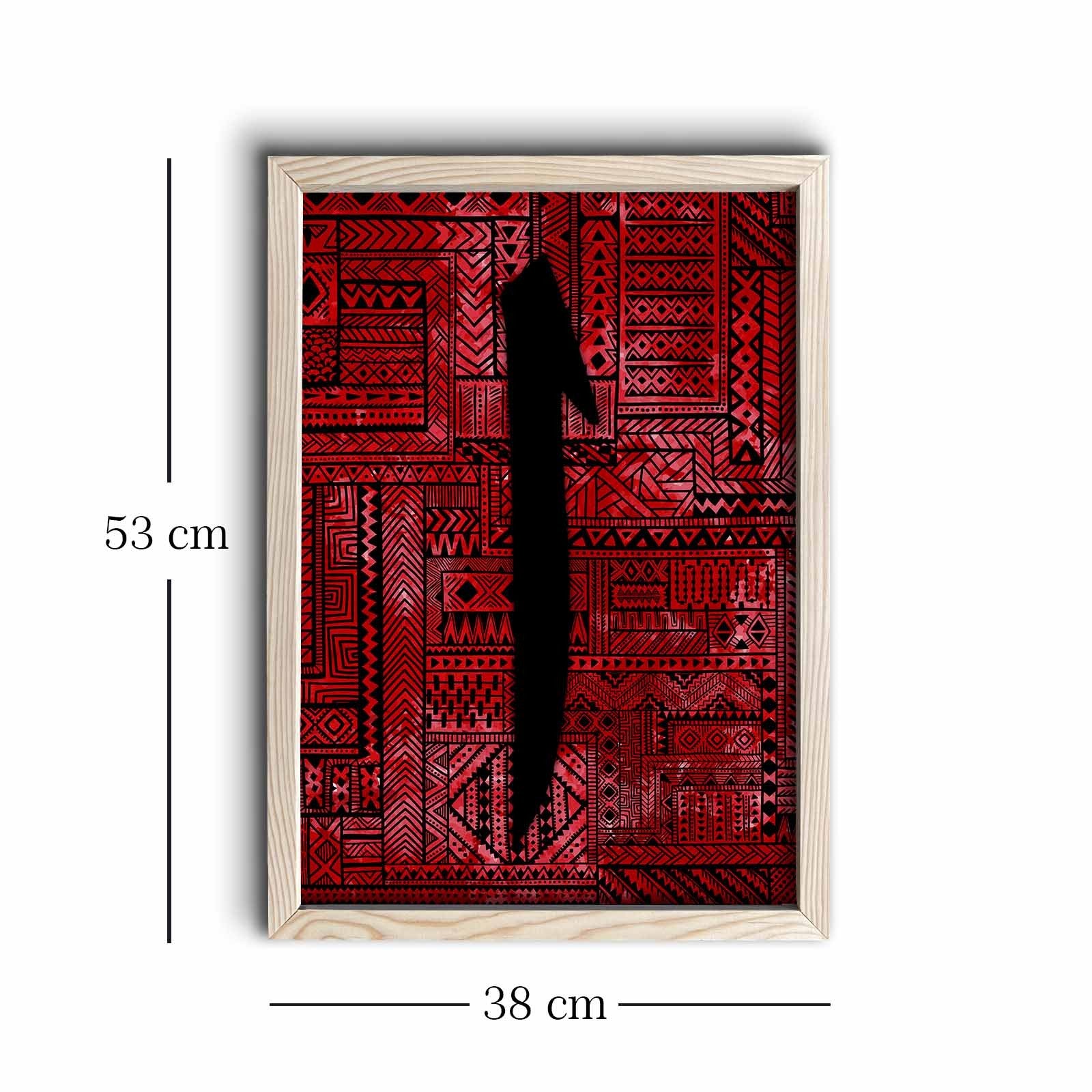 Quadro Decorativo em MDF com Moldura de Madeira, Multicolor, 38 x 53 cm (KCT-014)