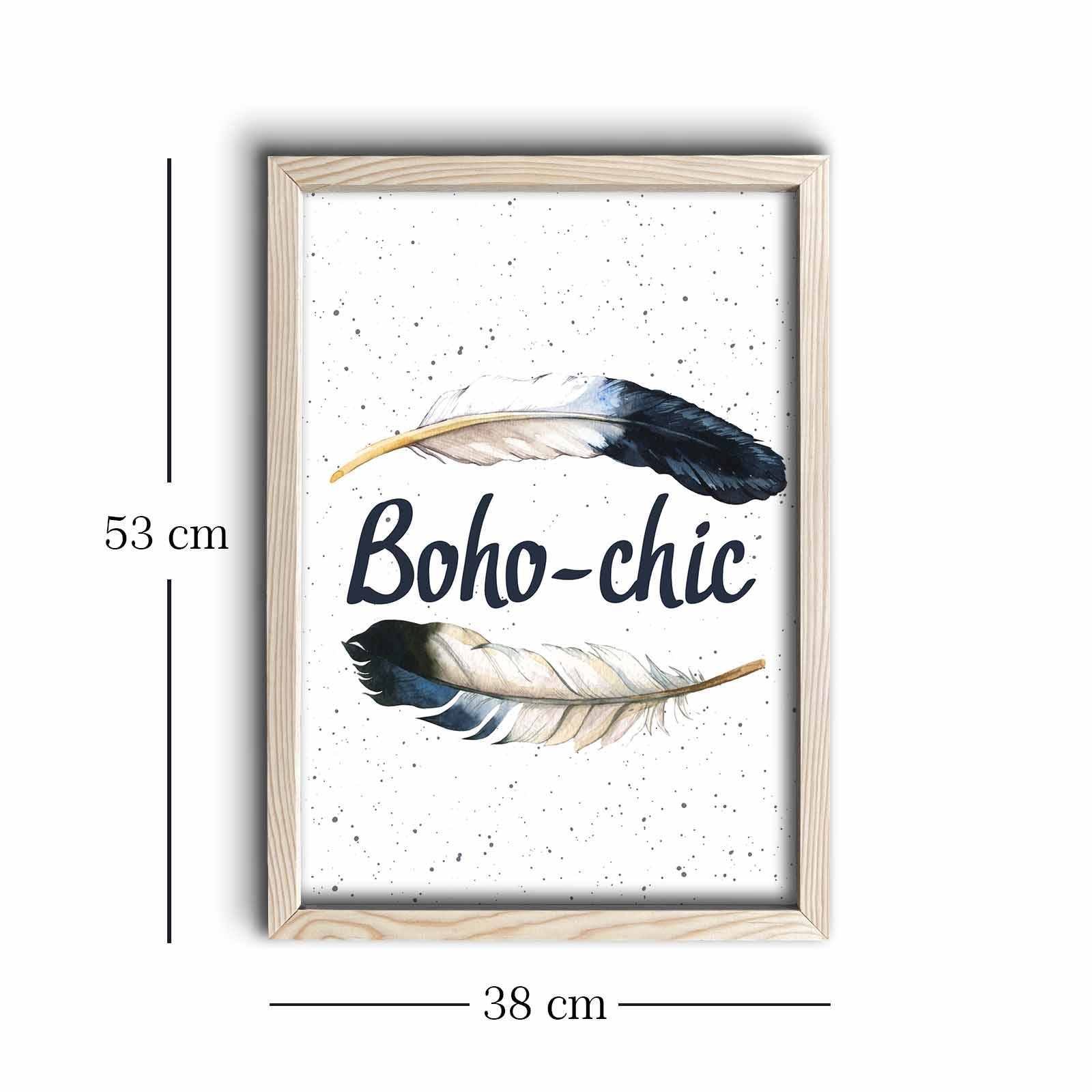 Quadro Decorativo em MDF com Moldura de Madeira, Multicolor, 38 x 53 cm (KCT-016)