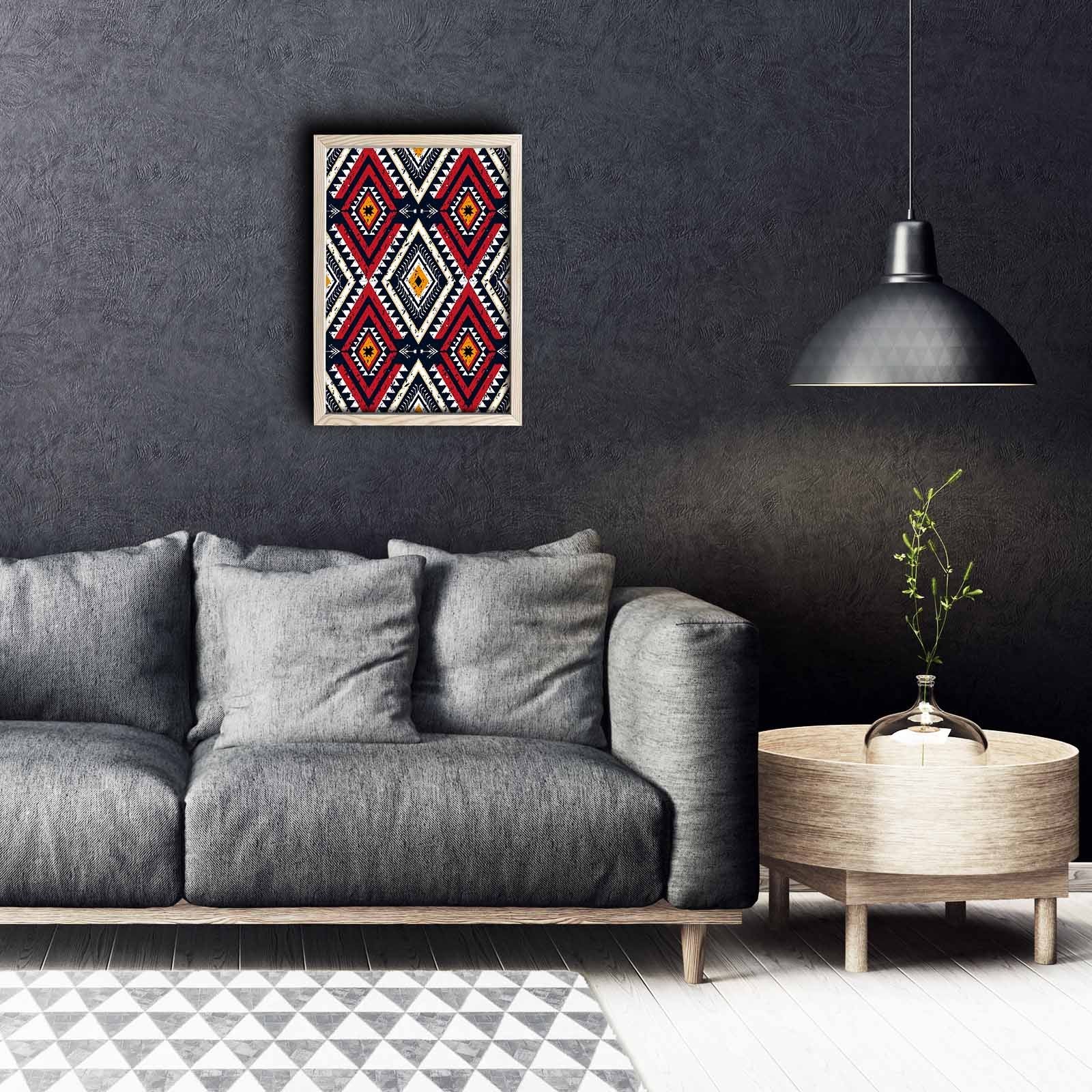 Quadro Decorativo em MDF com Moldura de Madeira, Multicolor, 38 x 53 cm (KCT-017)