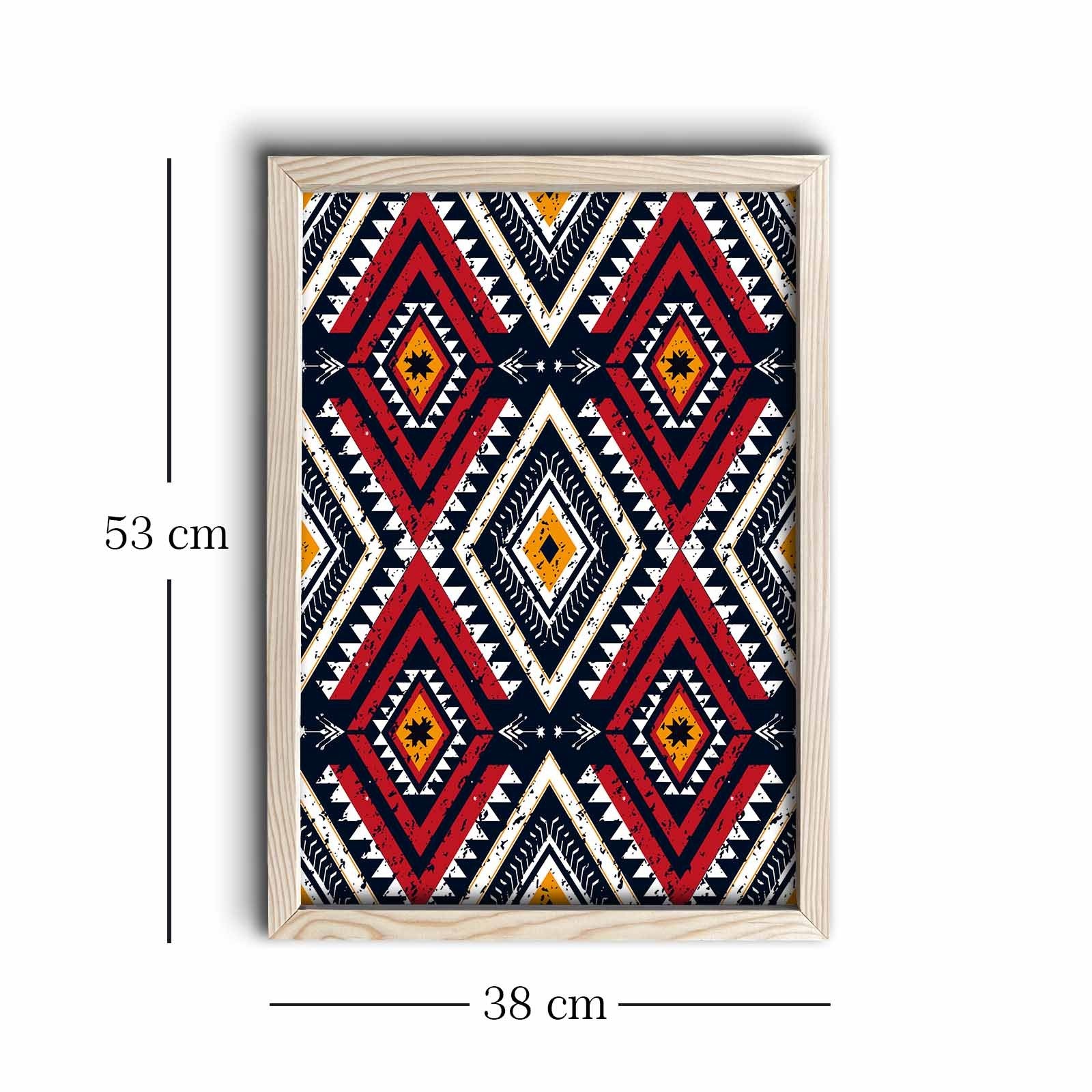 Quadro Decorativo em MDF com Moldura de Madeira, Multicolor, 38 x 53 cm (KCT-017)