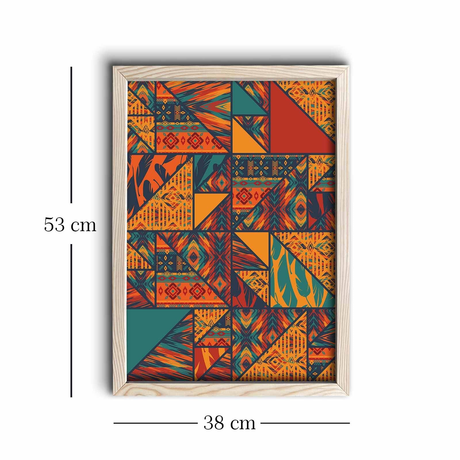 Quadro Decorativo em MDF (3 mm) com Moldura de Madeira KCT-018, Multicolor, 38 x 53 cm