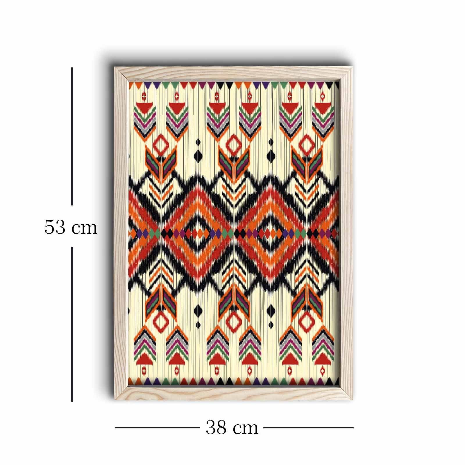 Quadro Decorativo em MDF com Moldura de Madeira, Multicolor, 38 x 53 cm – KCT-019