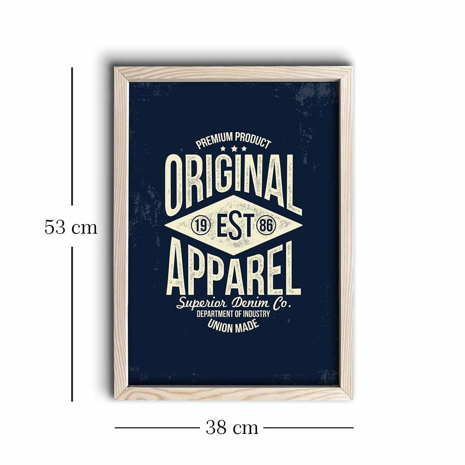 Quadro Decorativo em MDF (3 mm) com Moldura de Madeira, Multicolor, 38 x 53 cm — KCT-020