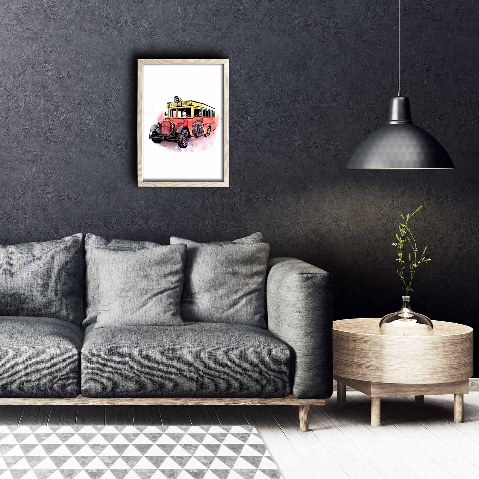 Quadro Decorativo KCT-027 em MDF (3 mm) com Moldura de Madeira, Multicolor, 38 x 53 cm