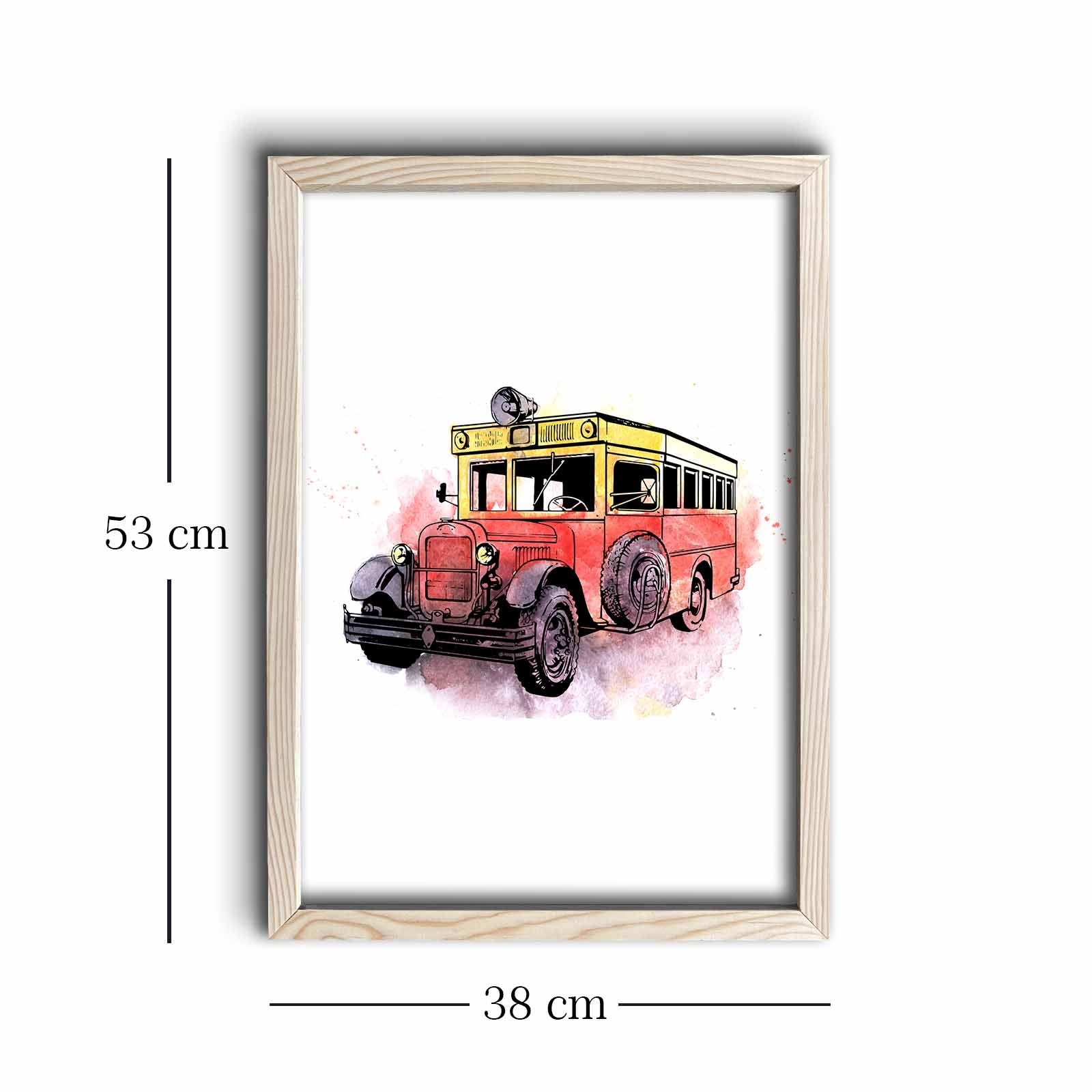 Quadro Decorativo KCT-027 em MDF (3 mm) com Moldura de Madeira, Multicolor, 38 x 53 cm