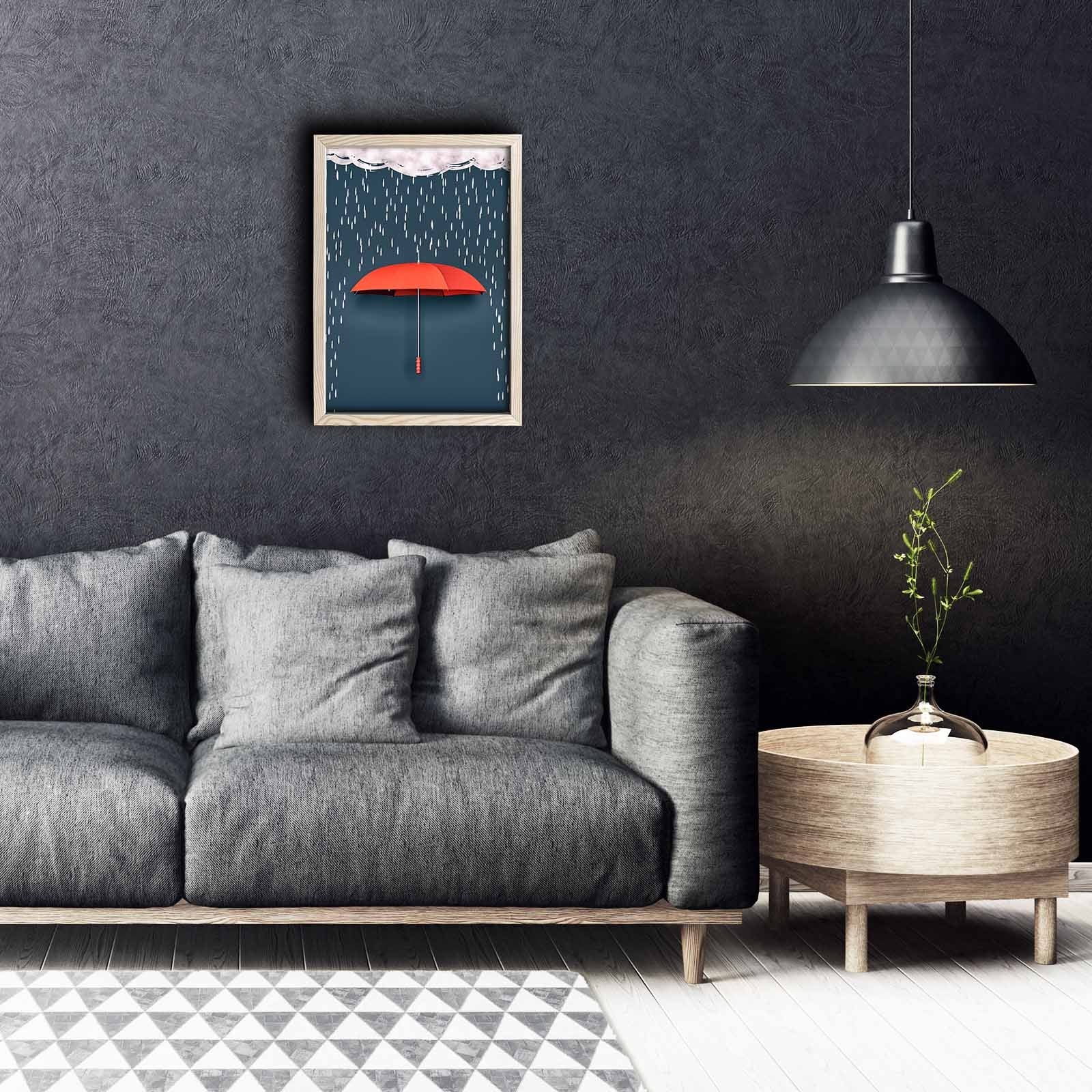 Quadro Decorativo KCT-029 em MDF (3 mm) com Moldura de Madeira, 38 x 53 cm, Multicolorido