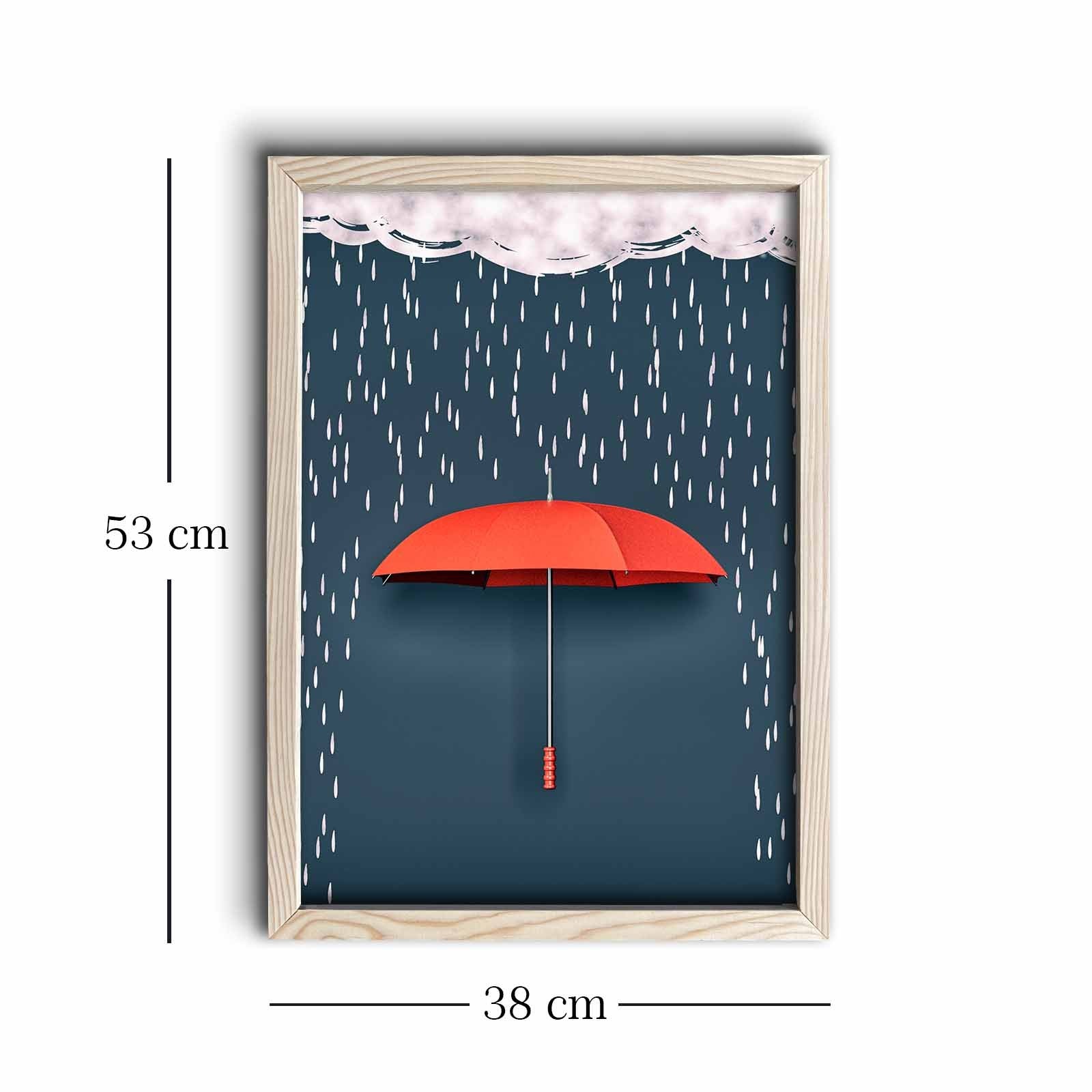 Quadro Decorativo KCT-029 em MDF (3 mm) com Moldura de Madeira, 38 x 53 cm, Multicolorido