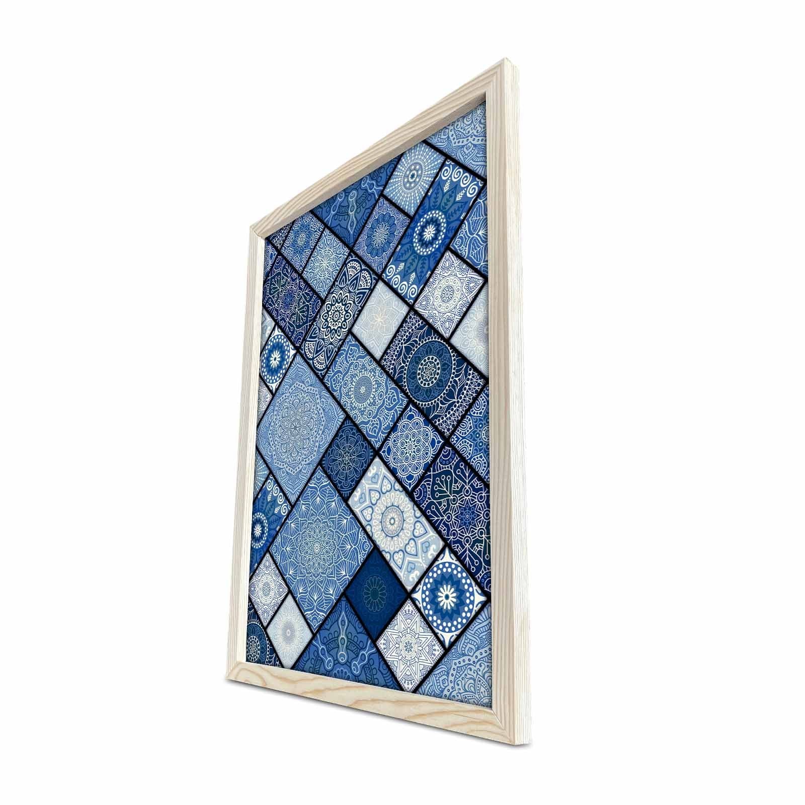 Quadro Decorativo Moldurado em MDF Multicolor KCT-033, Moldura de Madeira, 38 x 53 cm