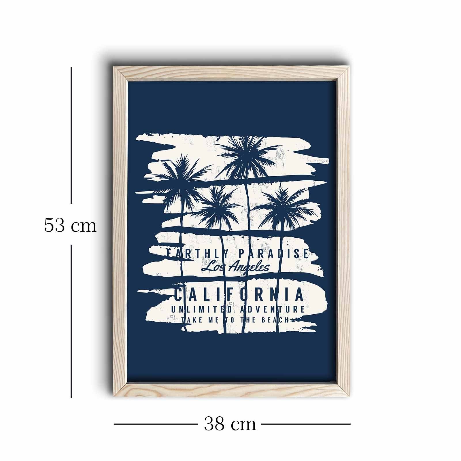 Quadro Decorativo em MDF com Moldura de Madeira, Multicolor, 38 x 53 cm (KCT-035)