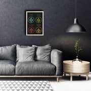 KCT-042 Quadro Decorativo em MDF (3 mm) com Moldura de Madeira, Multicolor, 38 x 53 cm