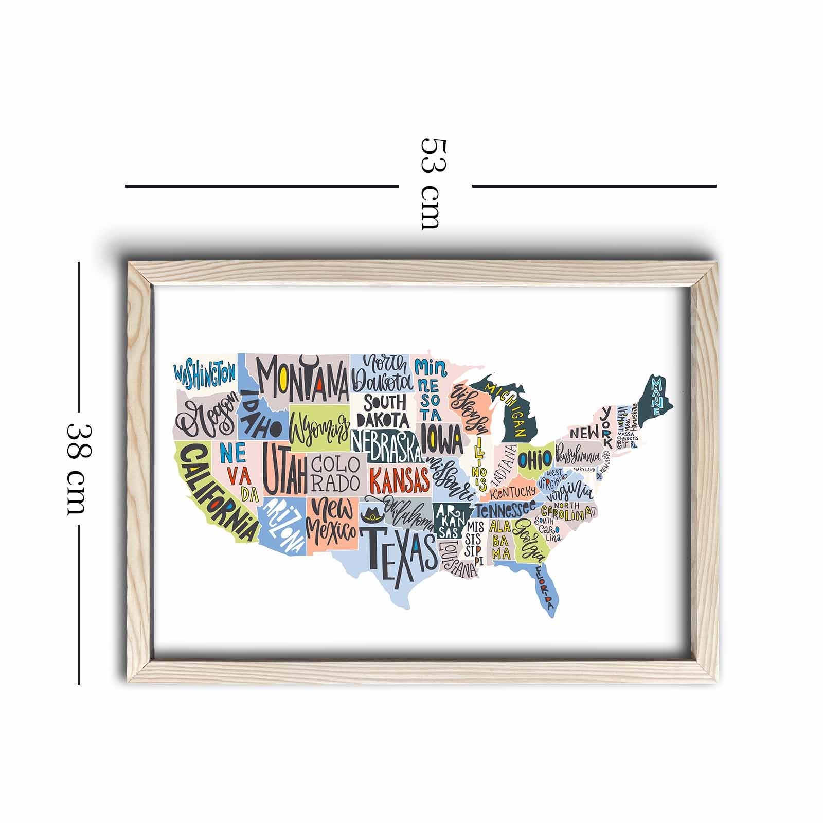 Quadro Decorativo MDF 3 mm com Moldura de Madeira, Multicolor, 38x53 cm – KCT-043