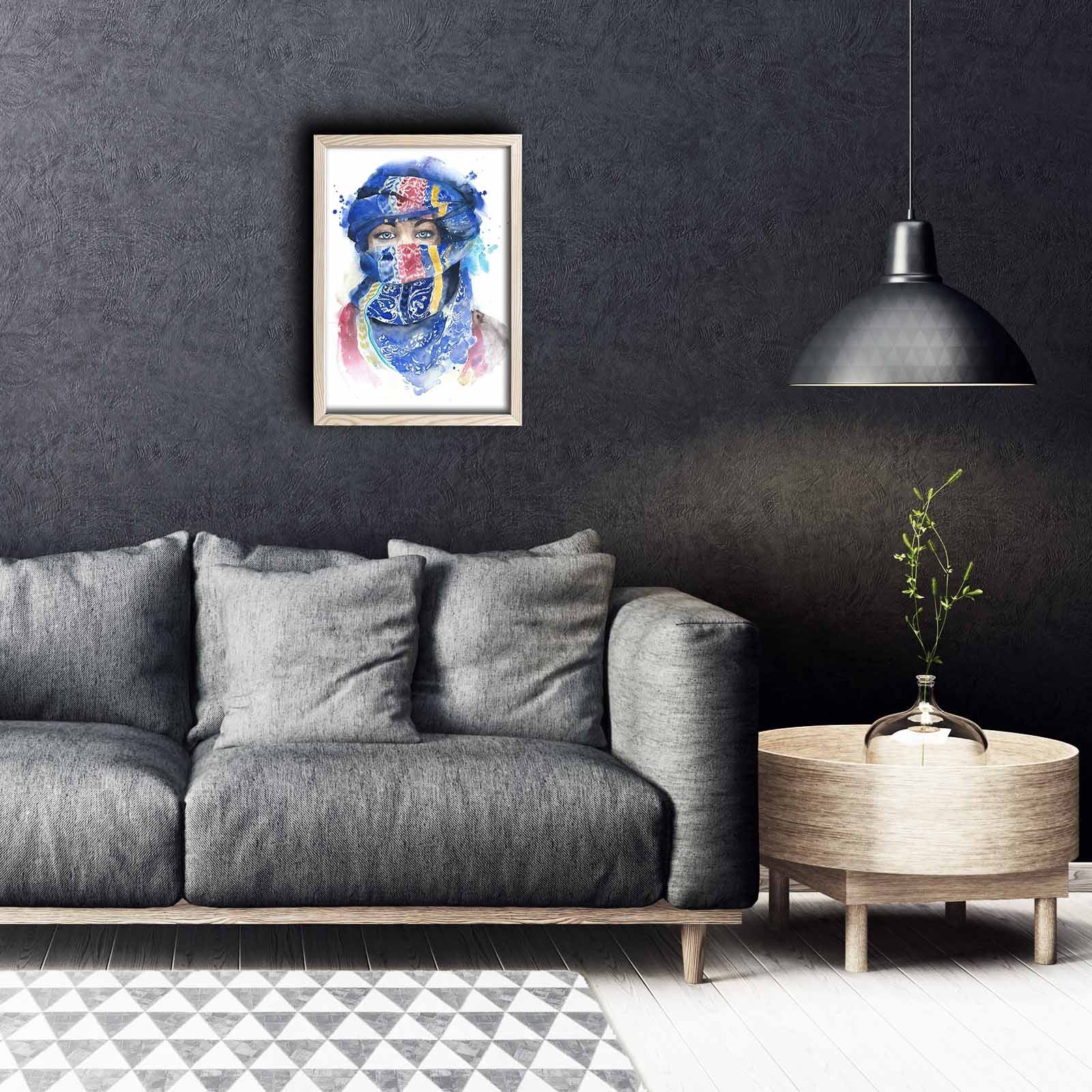 Quadro Decorativo em MDF com Moldura de Madeira, Multicolor, 38 x 53 cm (KCT-046)