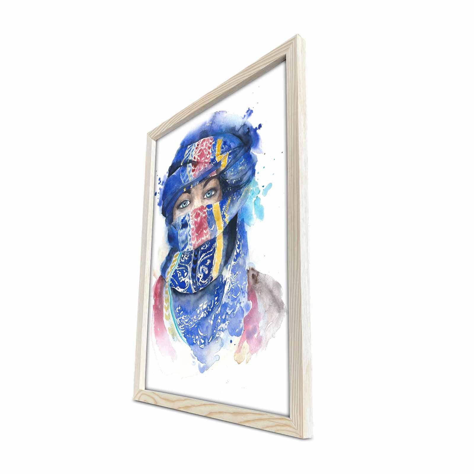 Quadro Decorativo em MDF com Moldura de Madeira, Multicolor, 38 x 53 cm (KCT-046)