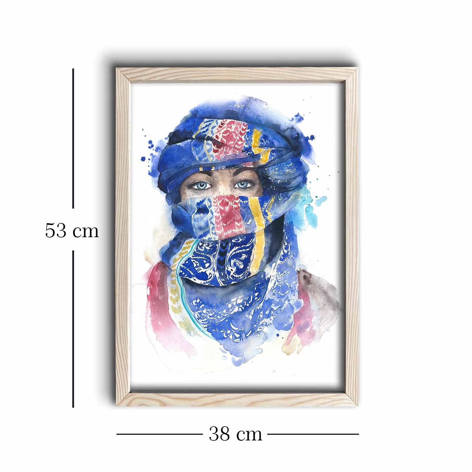 Quadro Decorativo em MDF com Moldura de Madeira, Multicolor, 38 x 53 cm (KCT-046)