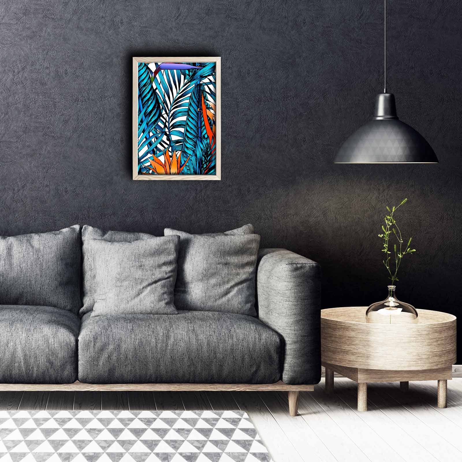 Quadro Decorativo em MDF com Moldura de Madeira KCT-048, Multicolor, 38 x 53 cm