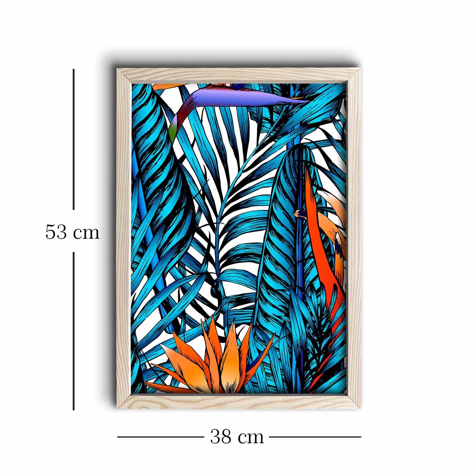 Quadro Decorativo em MDF com Moldura de Madeira KCT-048, Multicolor, 38 x 53 cm