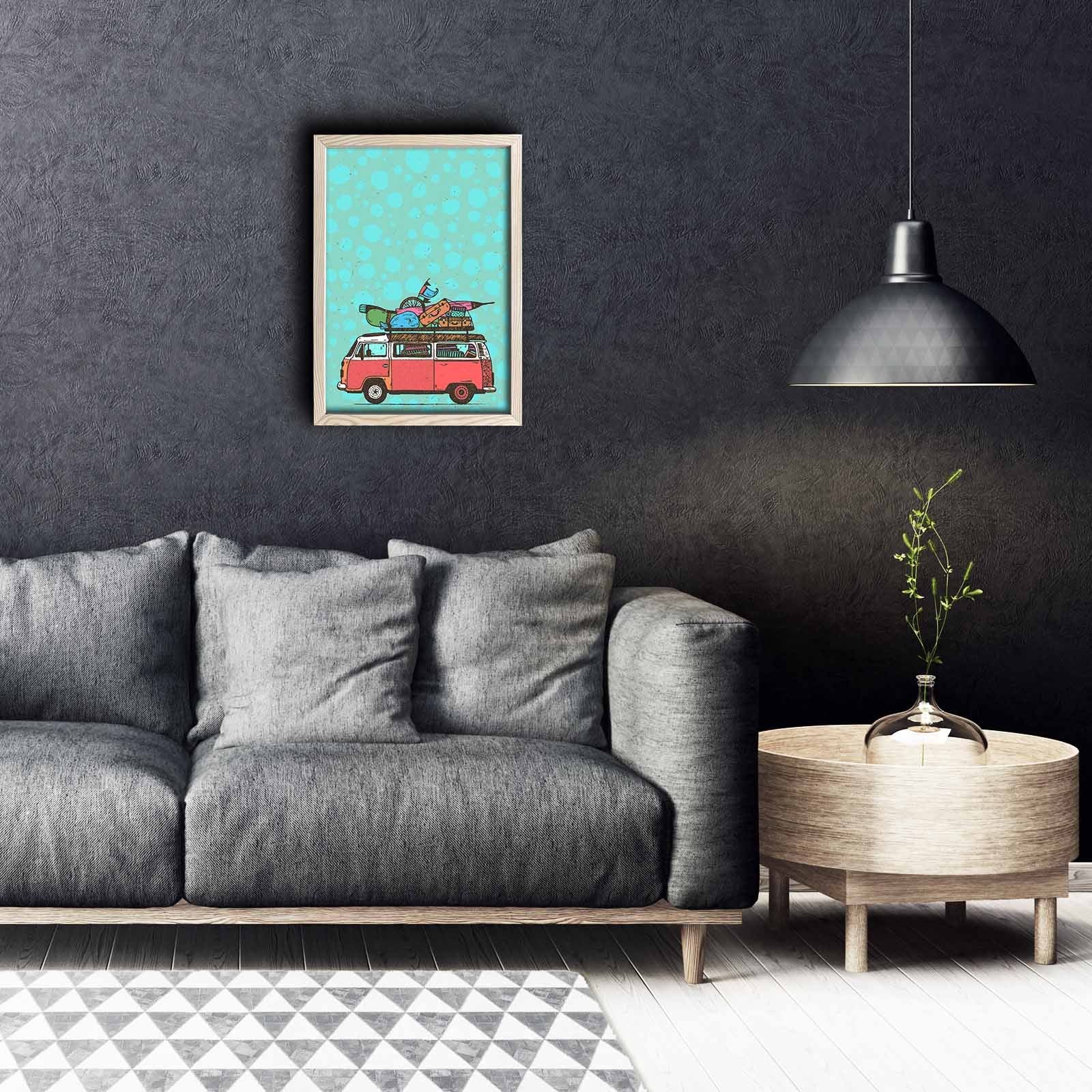 Quadro Decorativo em MDF com Moldura de Madeira KCT-049, Multicolor, 38 x 53 cm