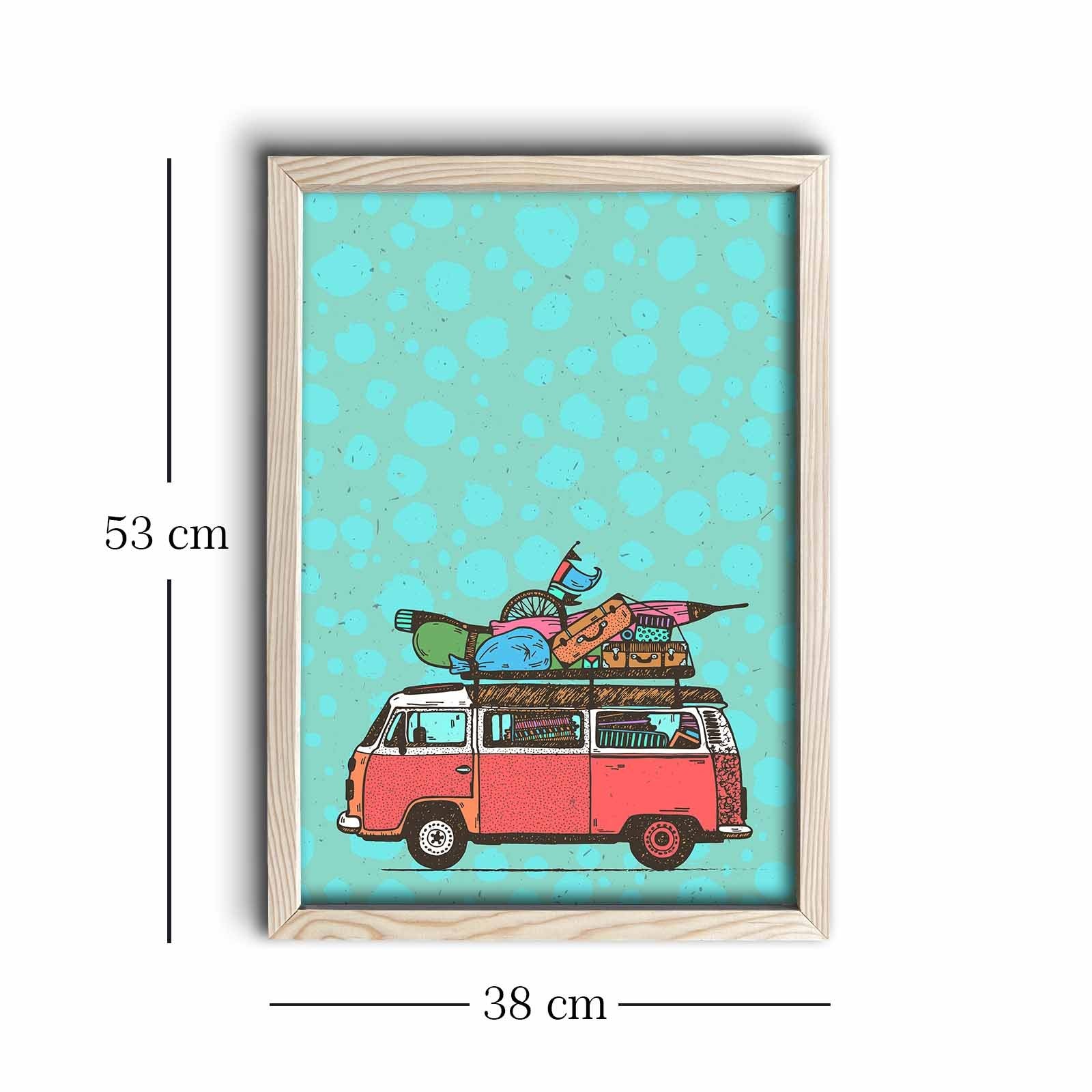 Quadro Decorativo em MDF com Moldura de Madeira KCT-049, Multicolor, 38 x 53 cm