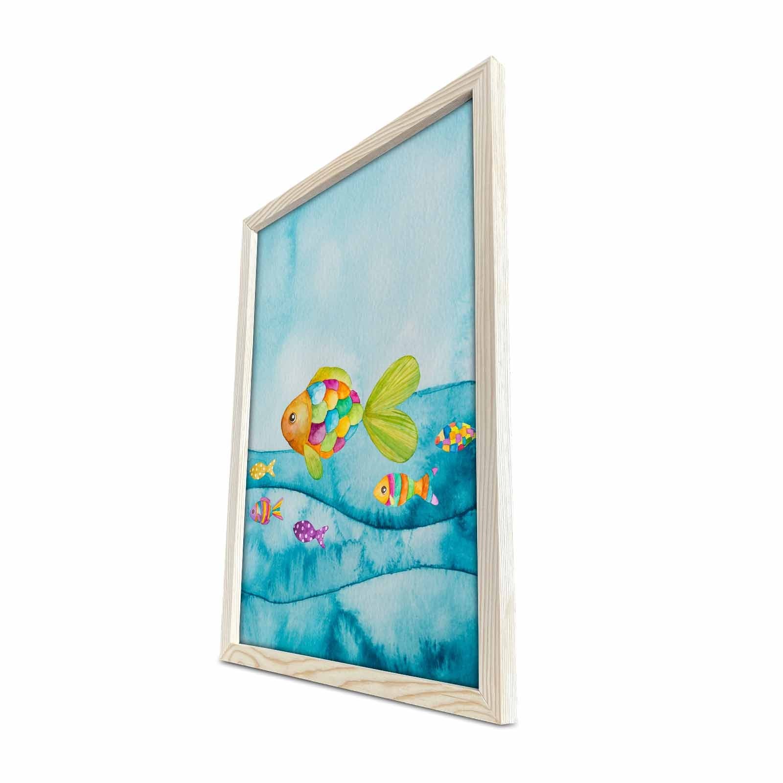 Quadro Decorativo em MDF com Moldura de Madeira KCT-050, Multicolor, 38 x 53 cm
