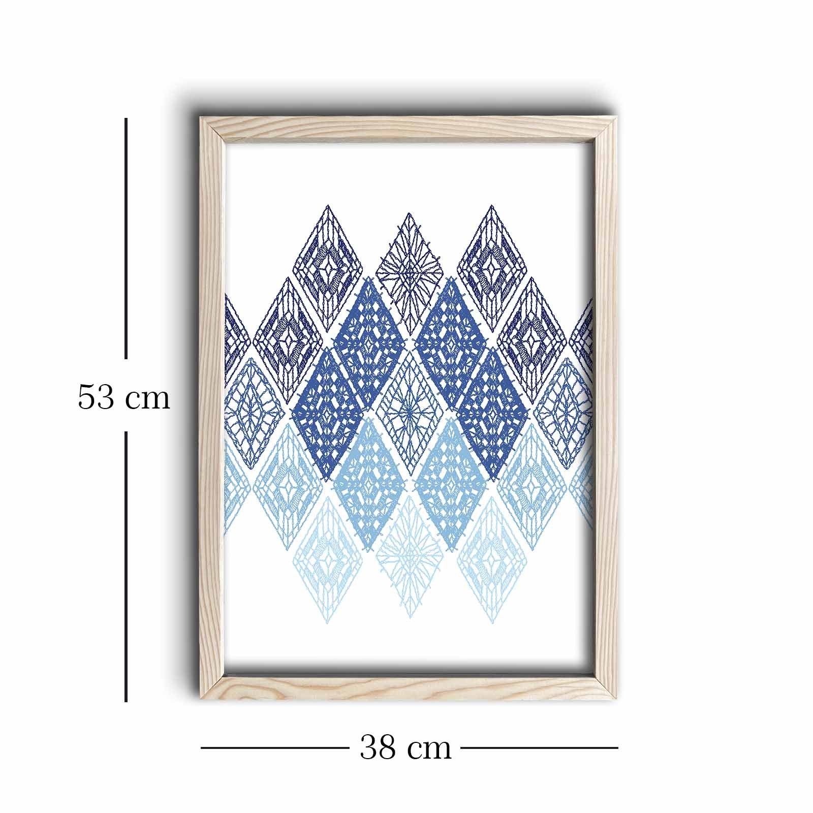 Quadro Decorativo em MDF com Moldura de Madeira KCT-052, Multicolor, 38 x 53 cm