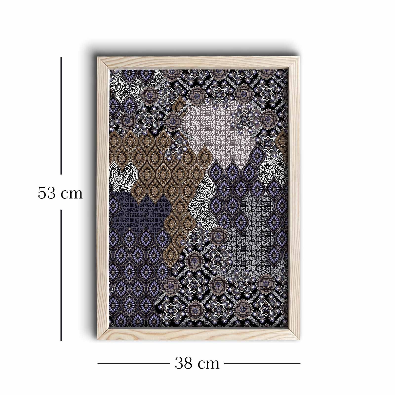 Quadro Decorativo em MDF com Moldura de Madeira, Multicolor, 38 x 53 cm (KCT-053)